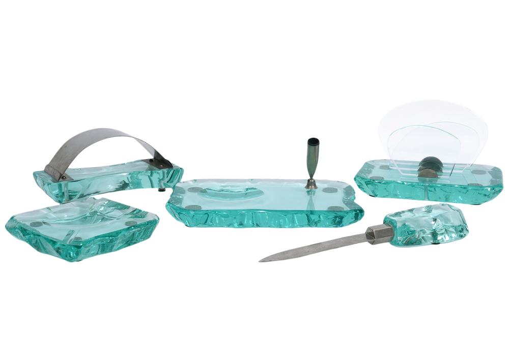 5 PC. FONTANA ARTE GREEN MURANO