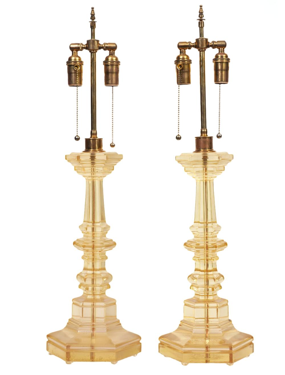 PR. RESIN CANDLESTICK LAMPS BY