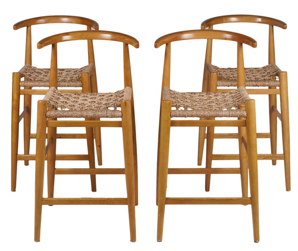 4 JOHN VOGEL HAND WOVEN BARSTOOLS4 2cfb9e