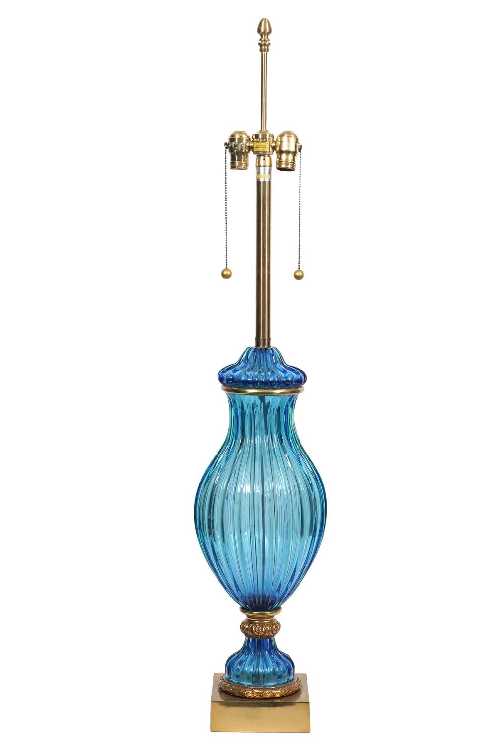 VINTAGE SEGUSO BLUE MURANO MARBRO