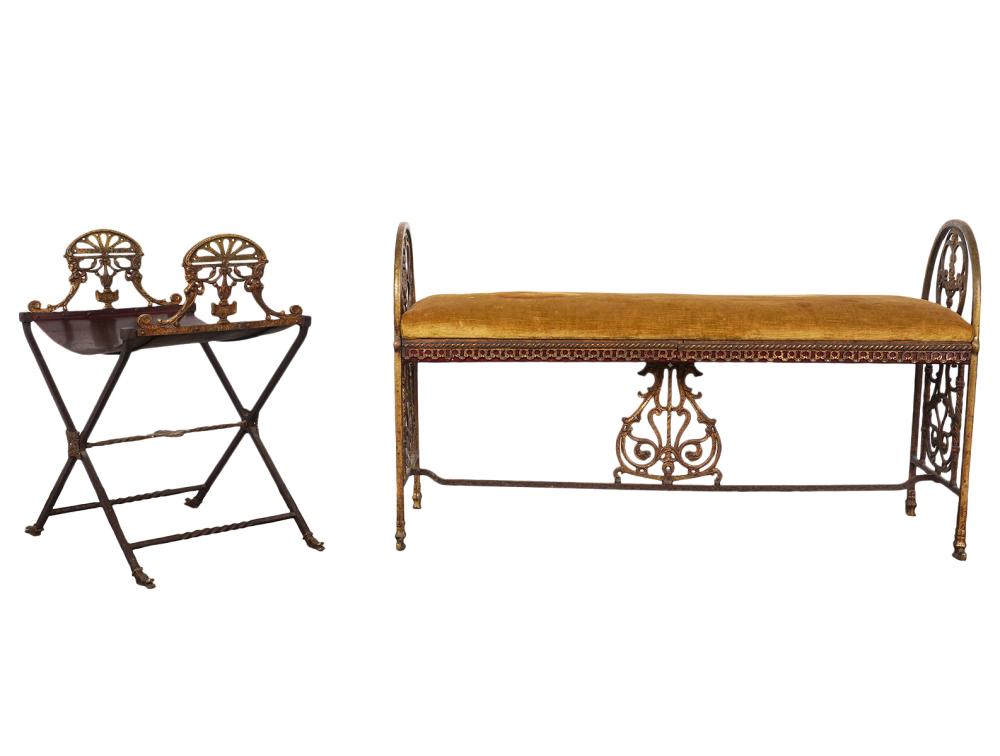 IRON & BRASS BENCH & STOOL ATTR.