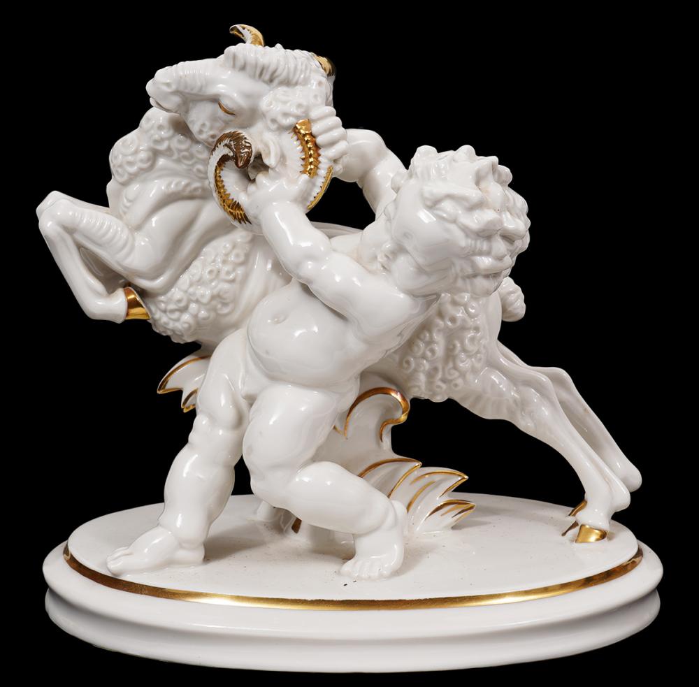 HUTSCHENREUTHER PUTTI RAM PORCELAIN 2cfcf8