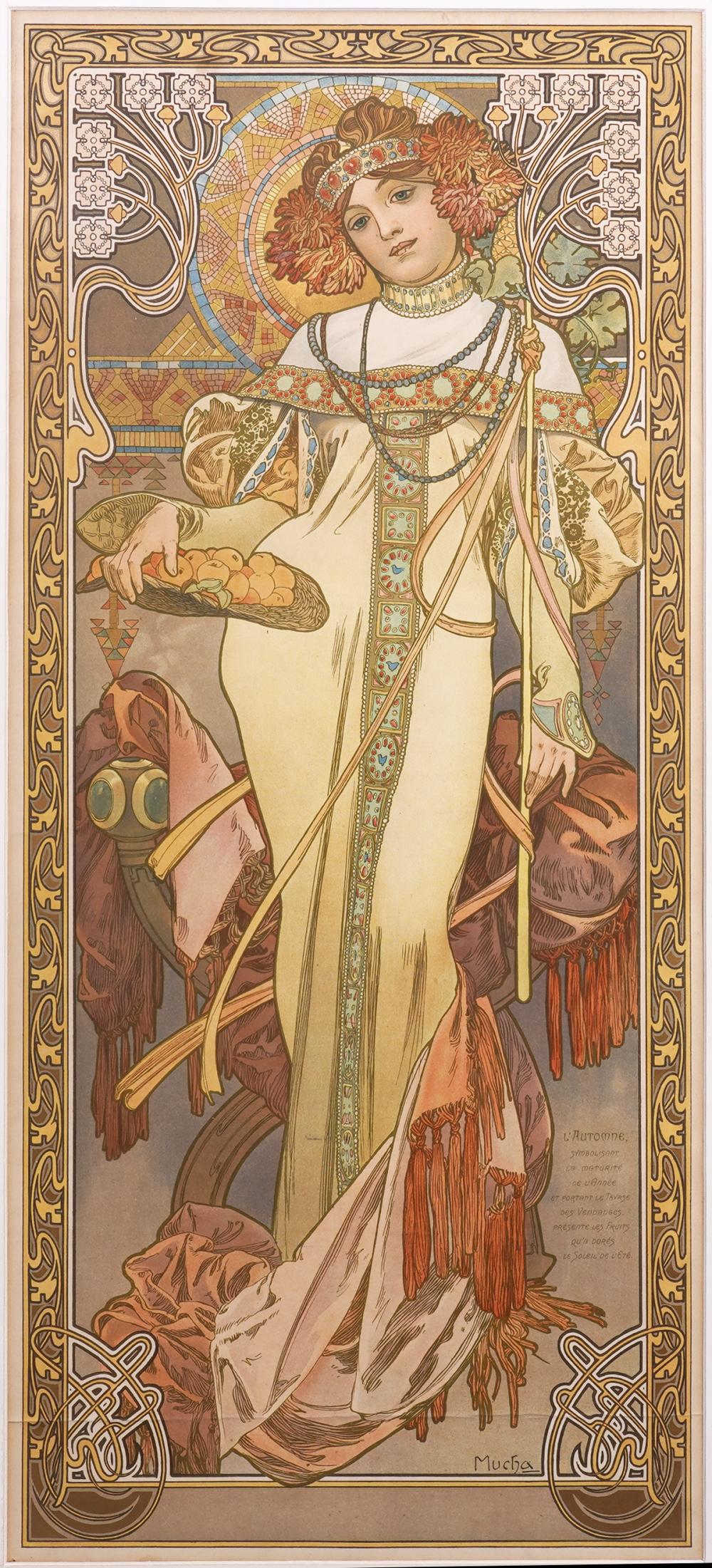 ALPHONSE MUCHA AUTUMN LITHO ON 2cfe77