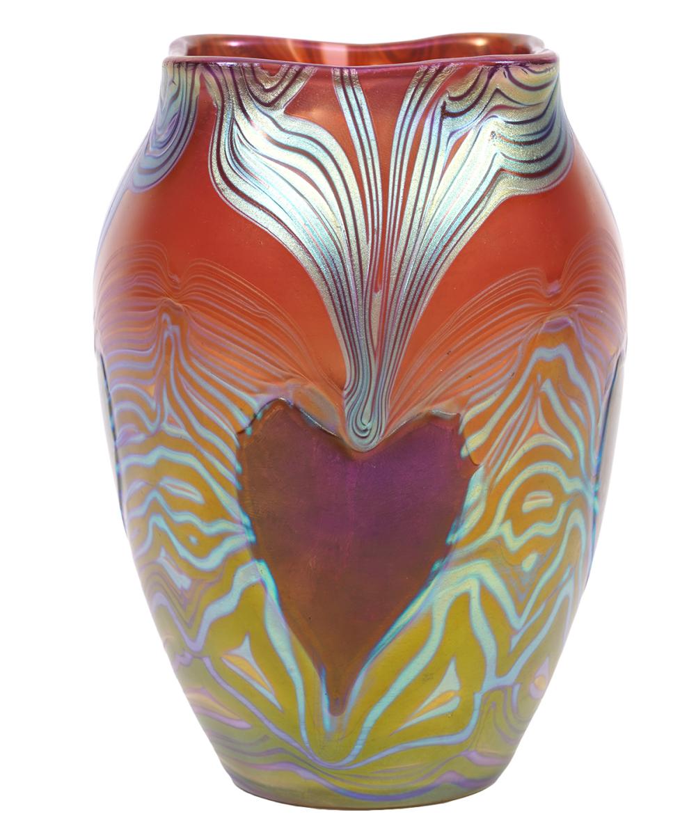 ATTBR. LOETZ ART GLASS HEARTS VASEGlass