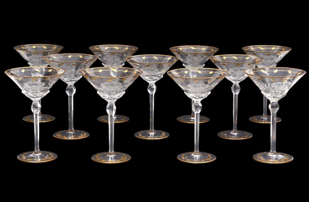 11 MOSER PAULA HAND CUT CRYSTAL MARTINI