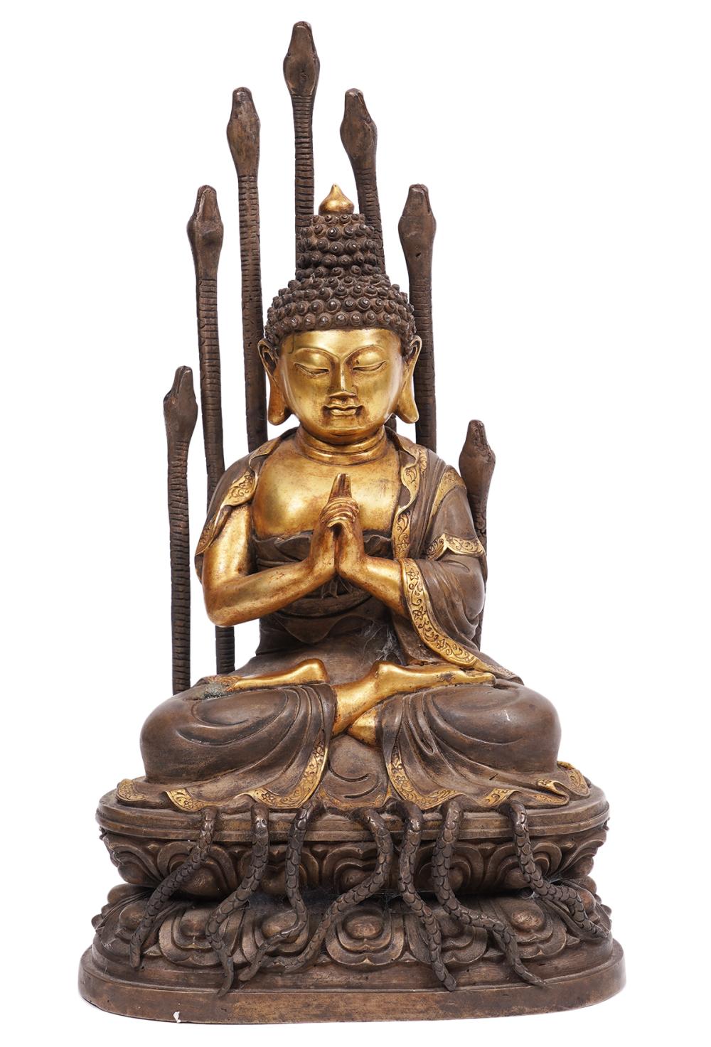 NAGA THAI GILT PATINATED BRONZE 2d01a2