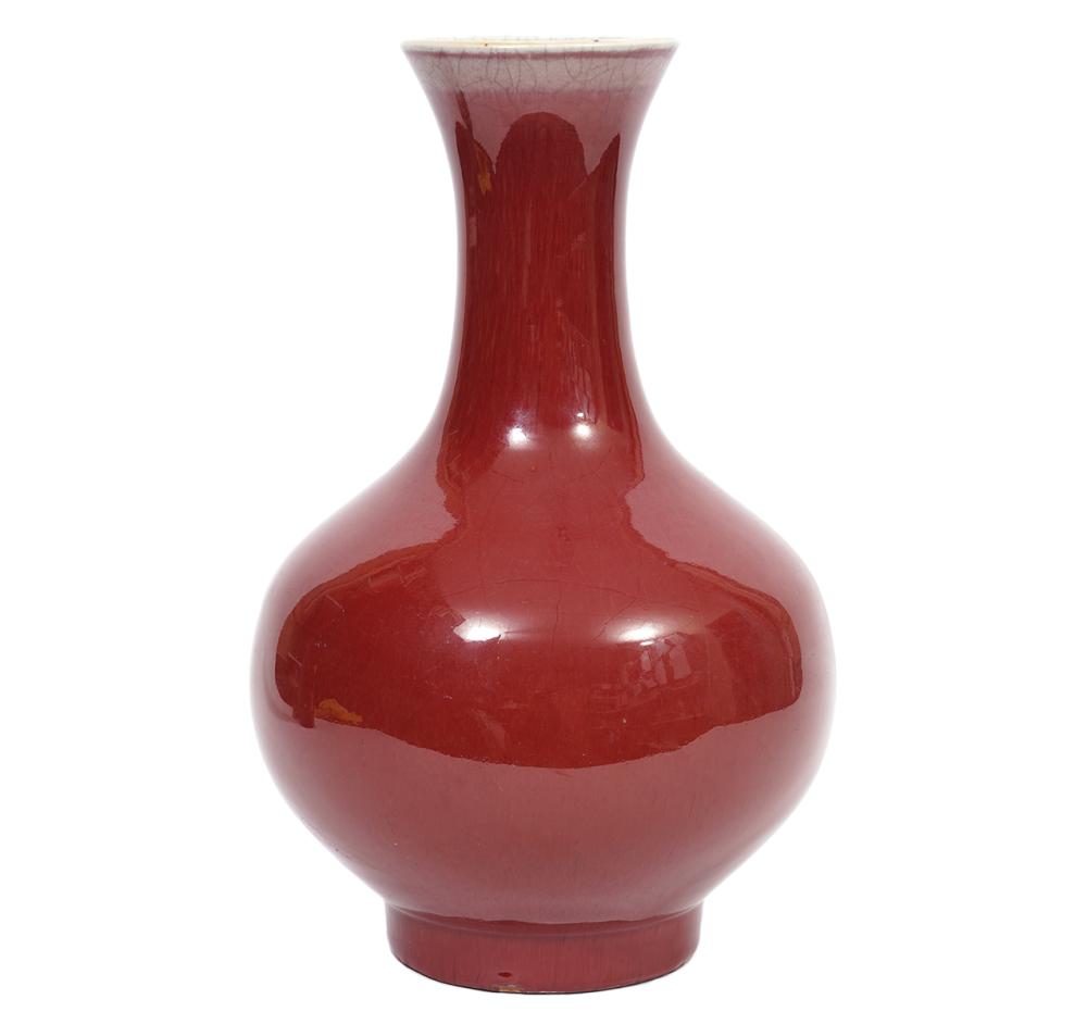 LARGE CHINESE OXBLOOD GOURD VASE 2d01b0