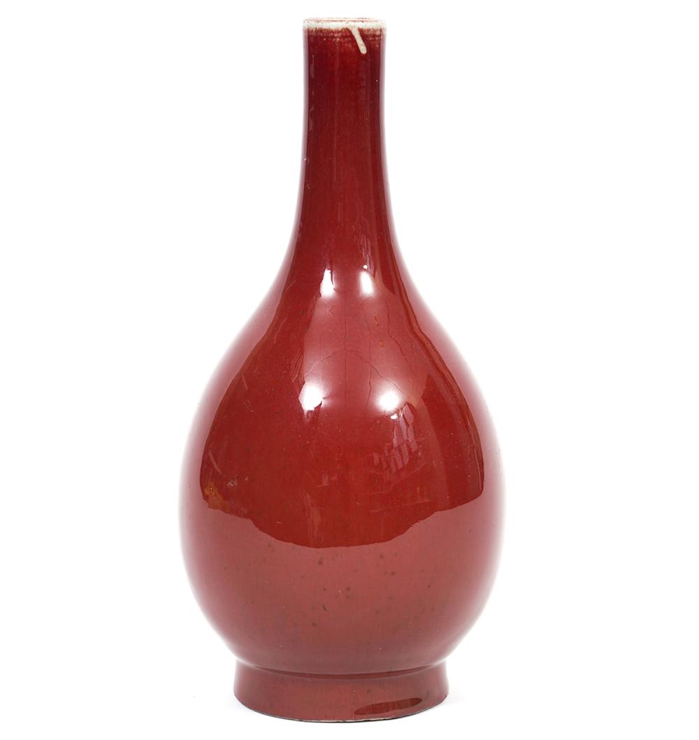 CHINESE OXBLOOD GOURD SHAPED VASEChinese