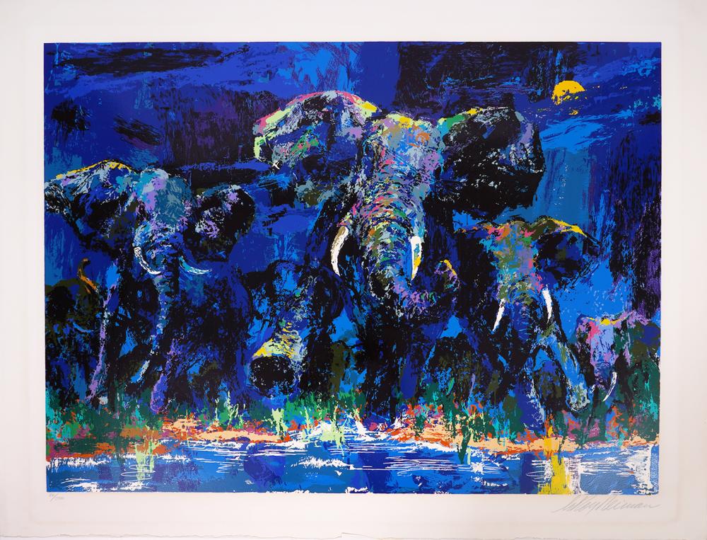 LEROY NEIMAN ELEPHANTS NOCTURNE  2d01c9