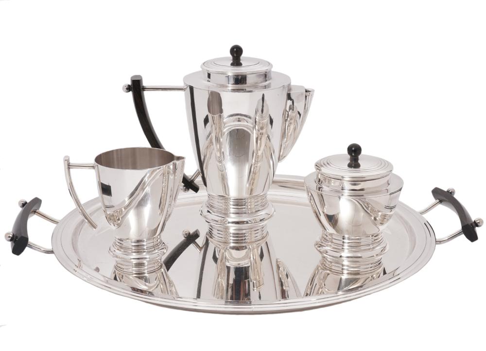 CHRISTOFLE ART DECO 4 PC. TEA SET WITH