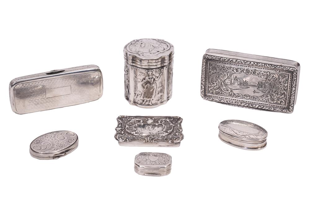 7 ASSORTED SMALL SILVER CONTINENTAL