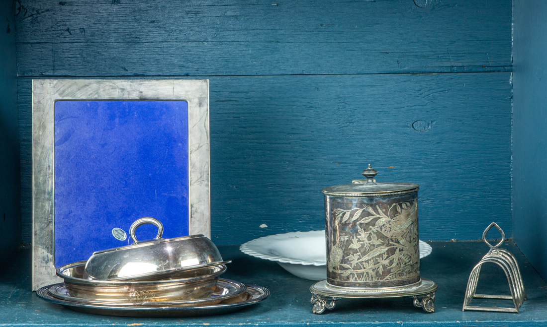 ONE BIN INCLUDING A VICTORIAN SILVER