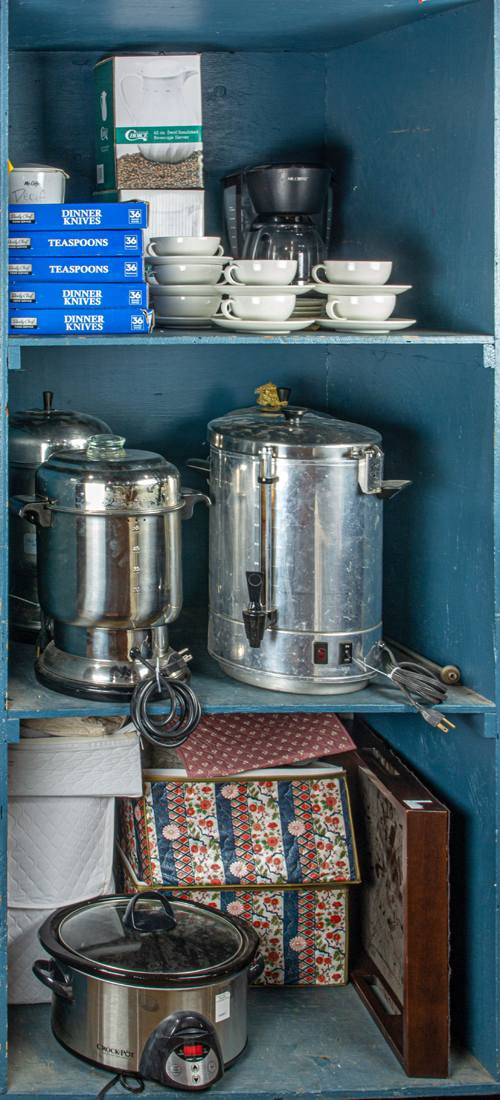 THREE BIN OF CATERING ACCESSORIES