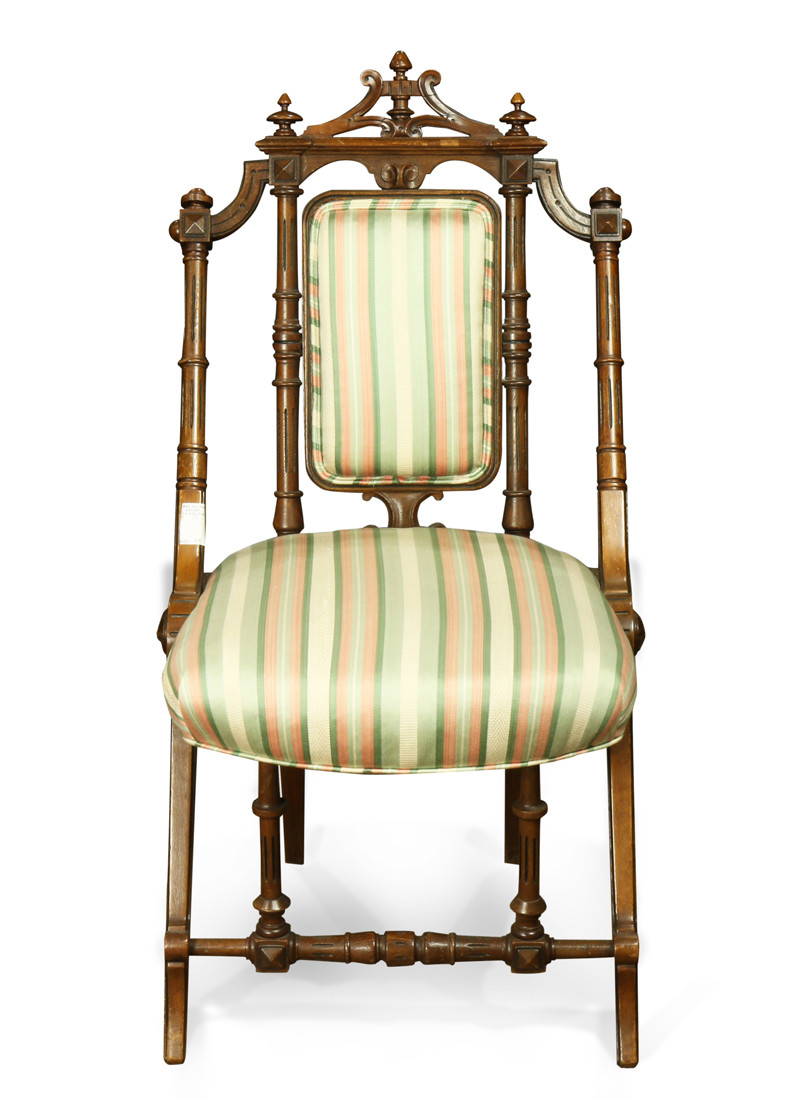 GEORGE HUNZINGER WALNUT PARLOR CHAIR