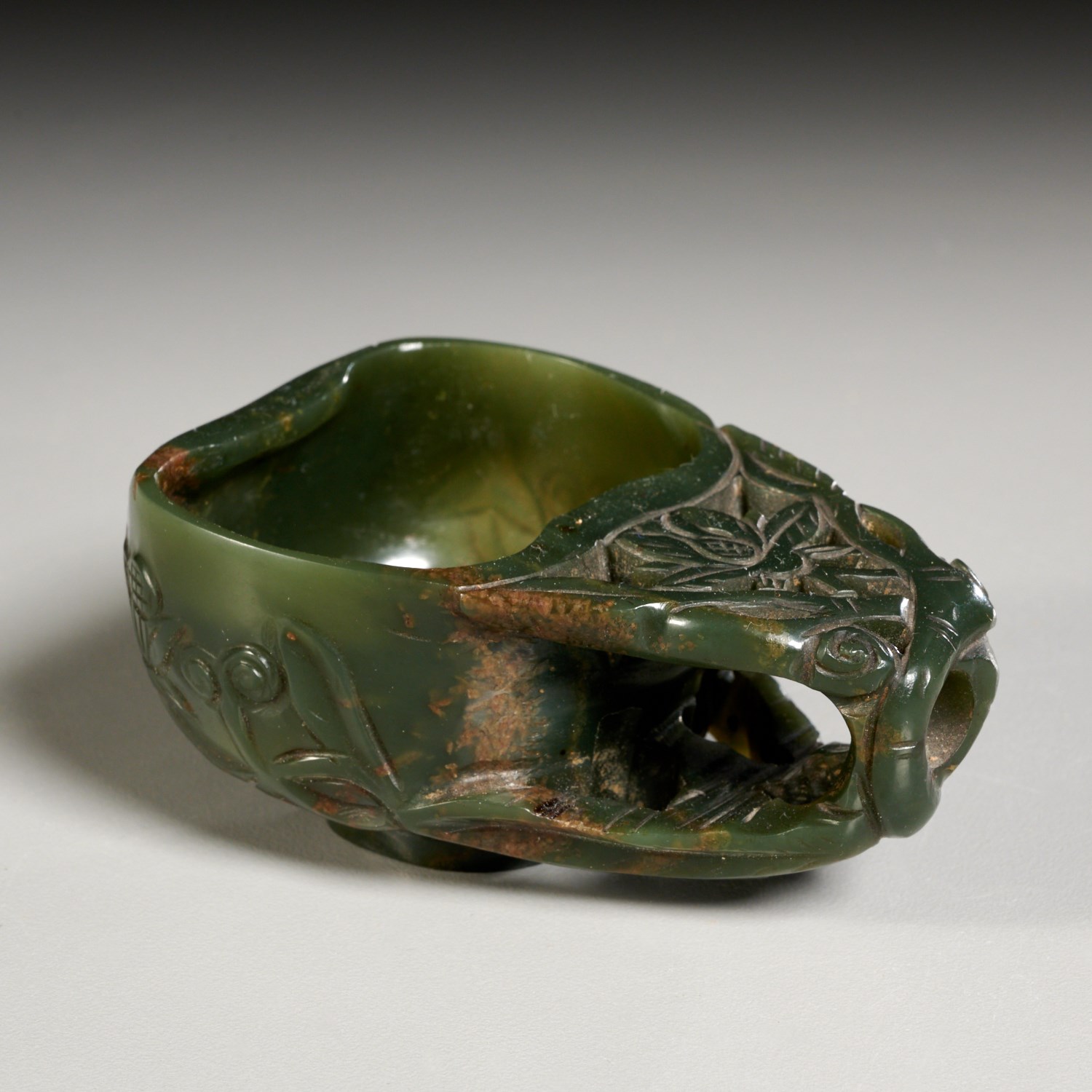 CHINESE CARVED JADE LIBATION CUP