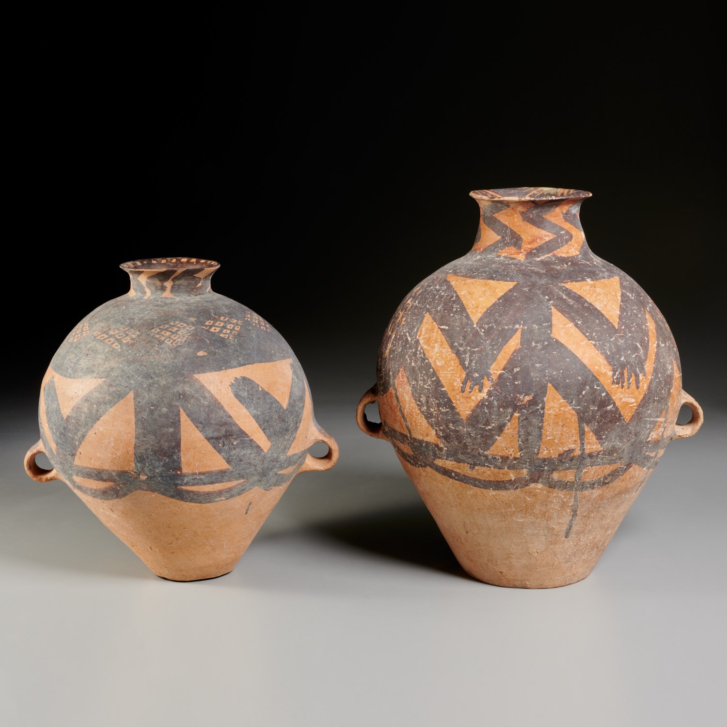 (2) CHINESE NEOLITHIC PAINTED TERRACOTTA