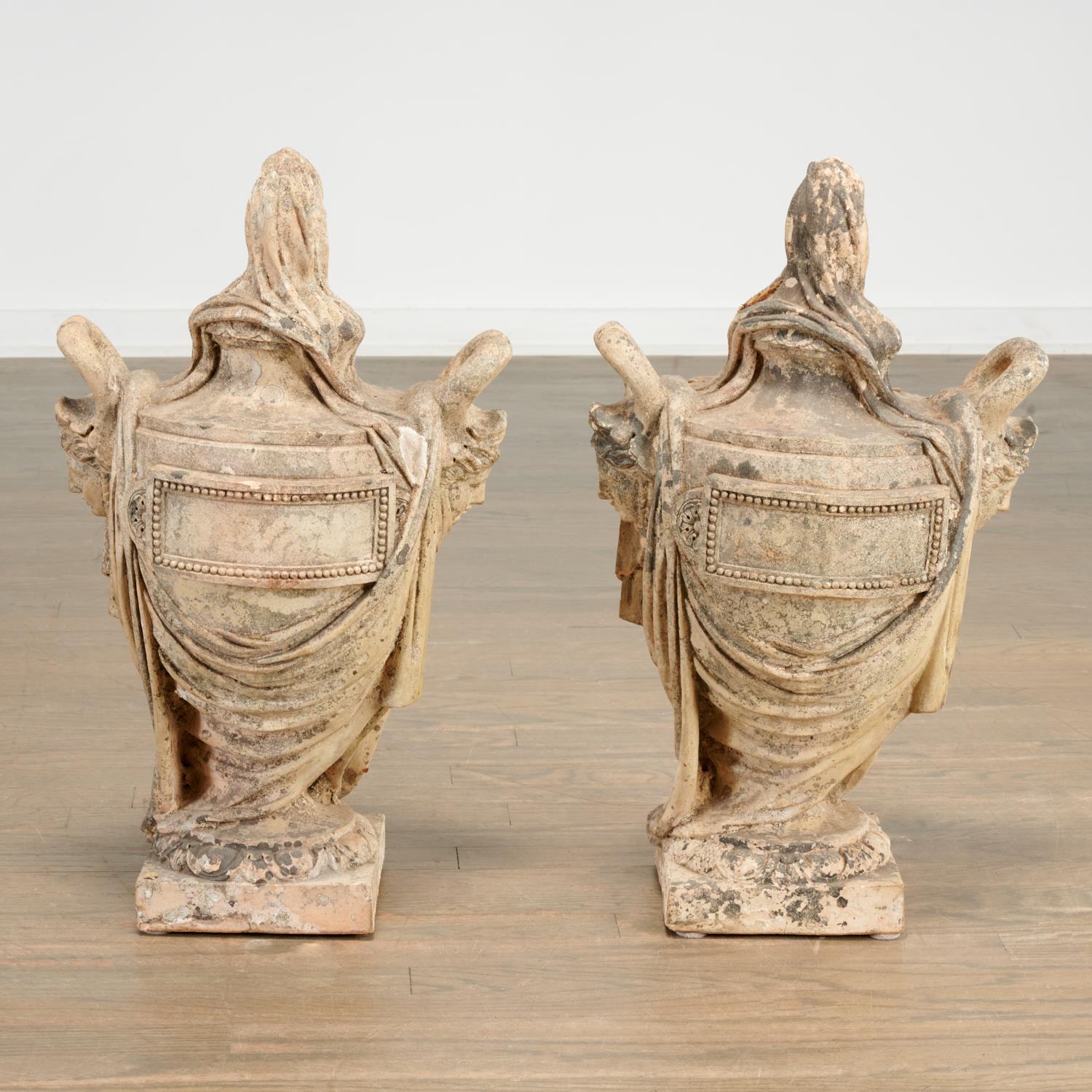 PAIR ANTIQUE NEOCLASSICAL TERRA COTTA