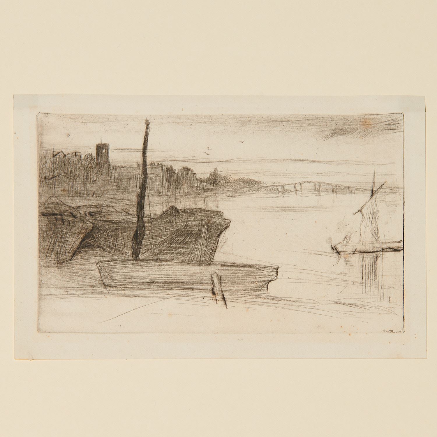 JAMES A.M. WHISTLER, THAMES SET ETCHING