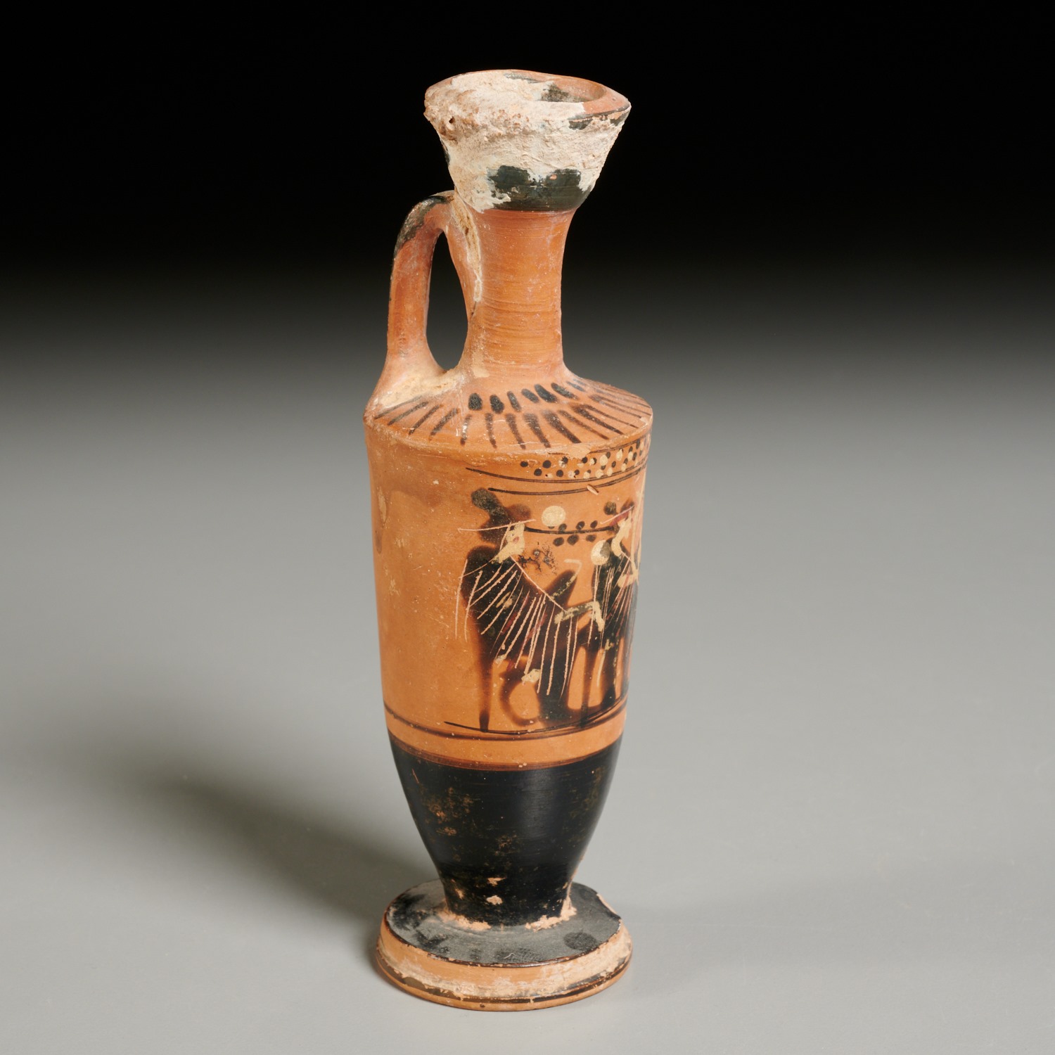 ANCIENT GREEK ATTIC BLACK FIGURE LEKYTHOS