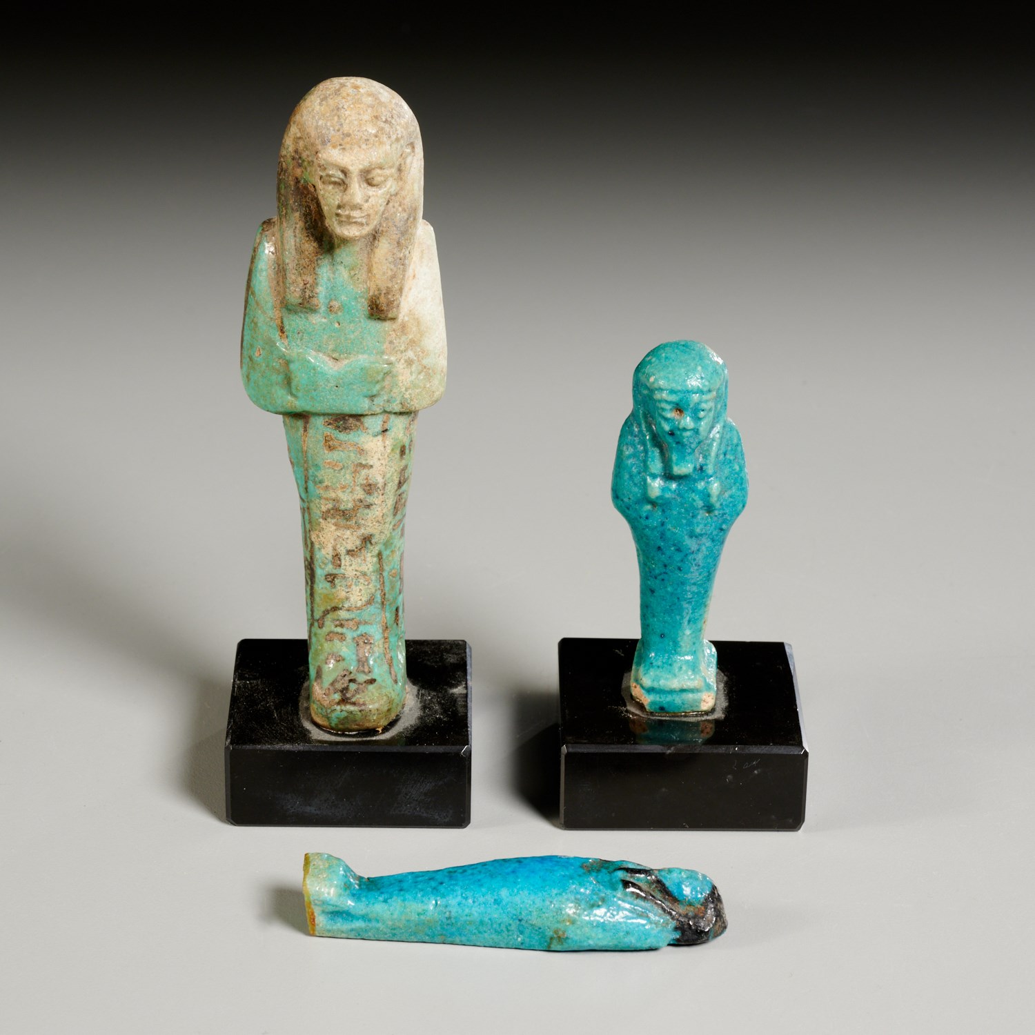  3 ANCIENT EGYPTIAN FAIENCE USHABTI  2cdfdc