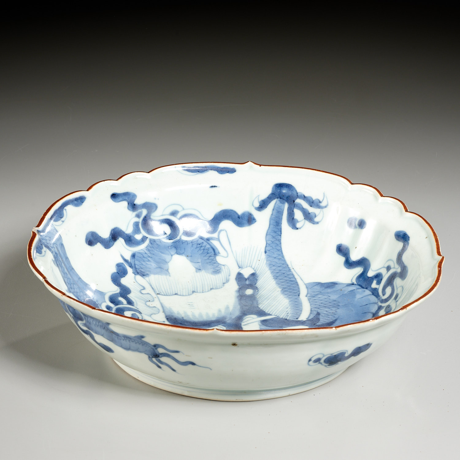 ASIAN BLUE WHITE PORCELAIN DRAGON 2ce083