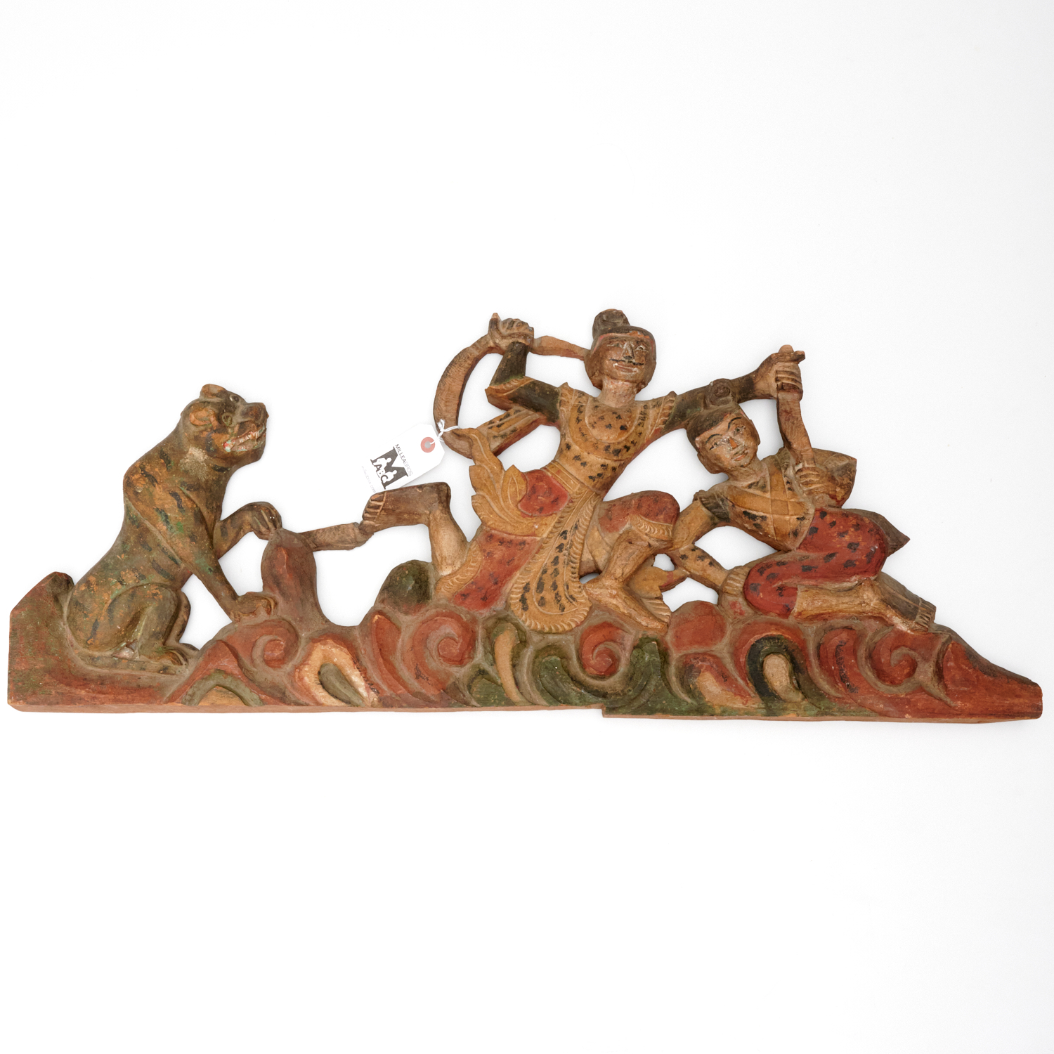 BURMESE CARVED WOOD TABLEAU 18th