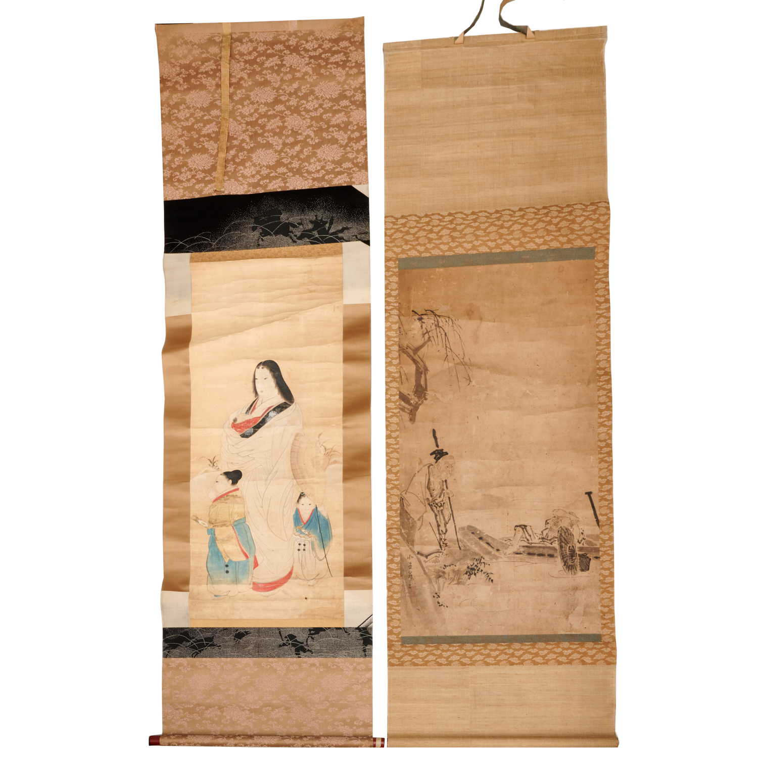 JAPANESE SCHOOL, (2) LARGE SCROLL