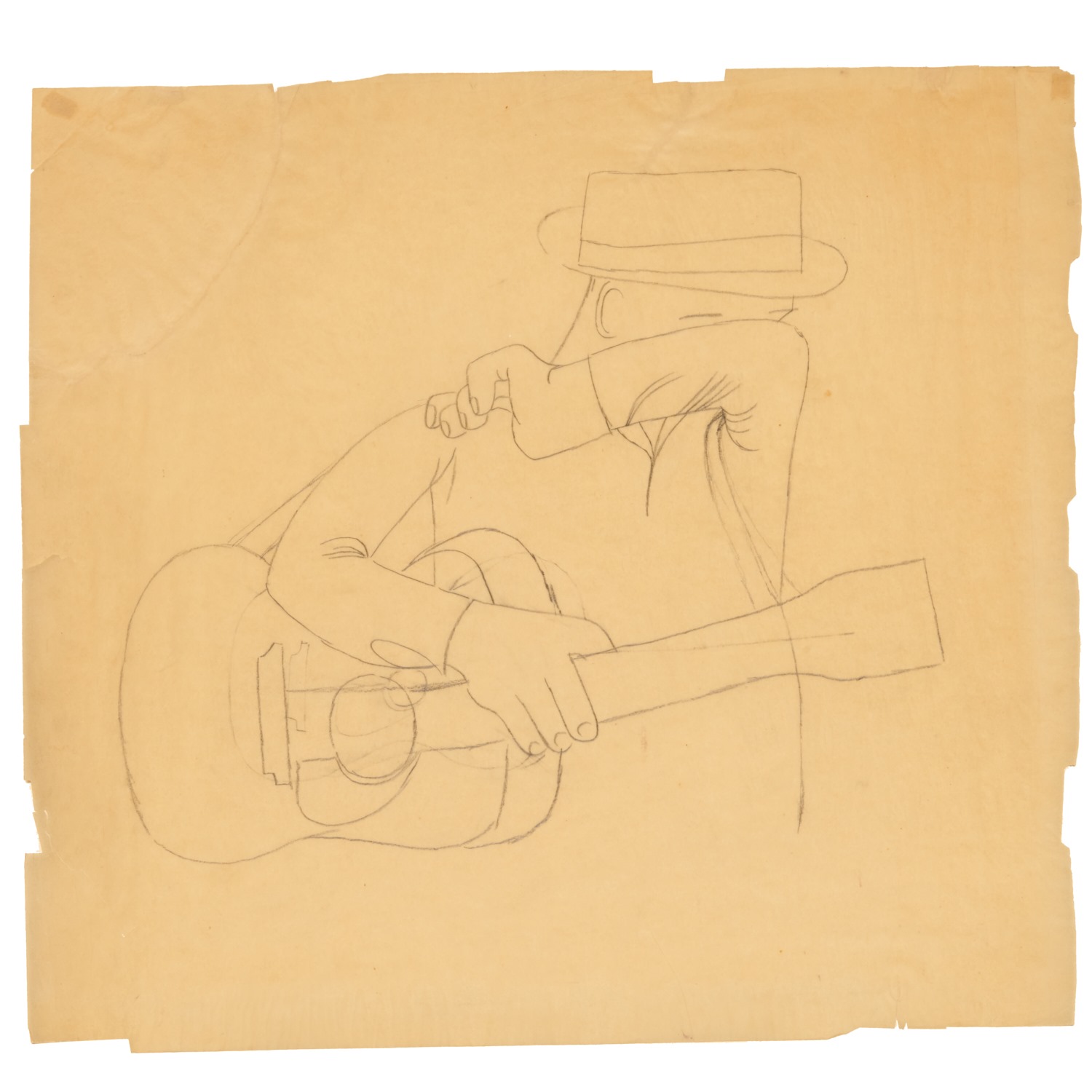 BEN SHAHN, PENCIL DRAWING, 1948 Ben