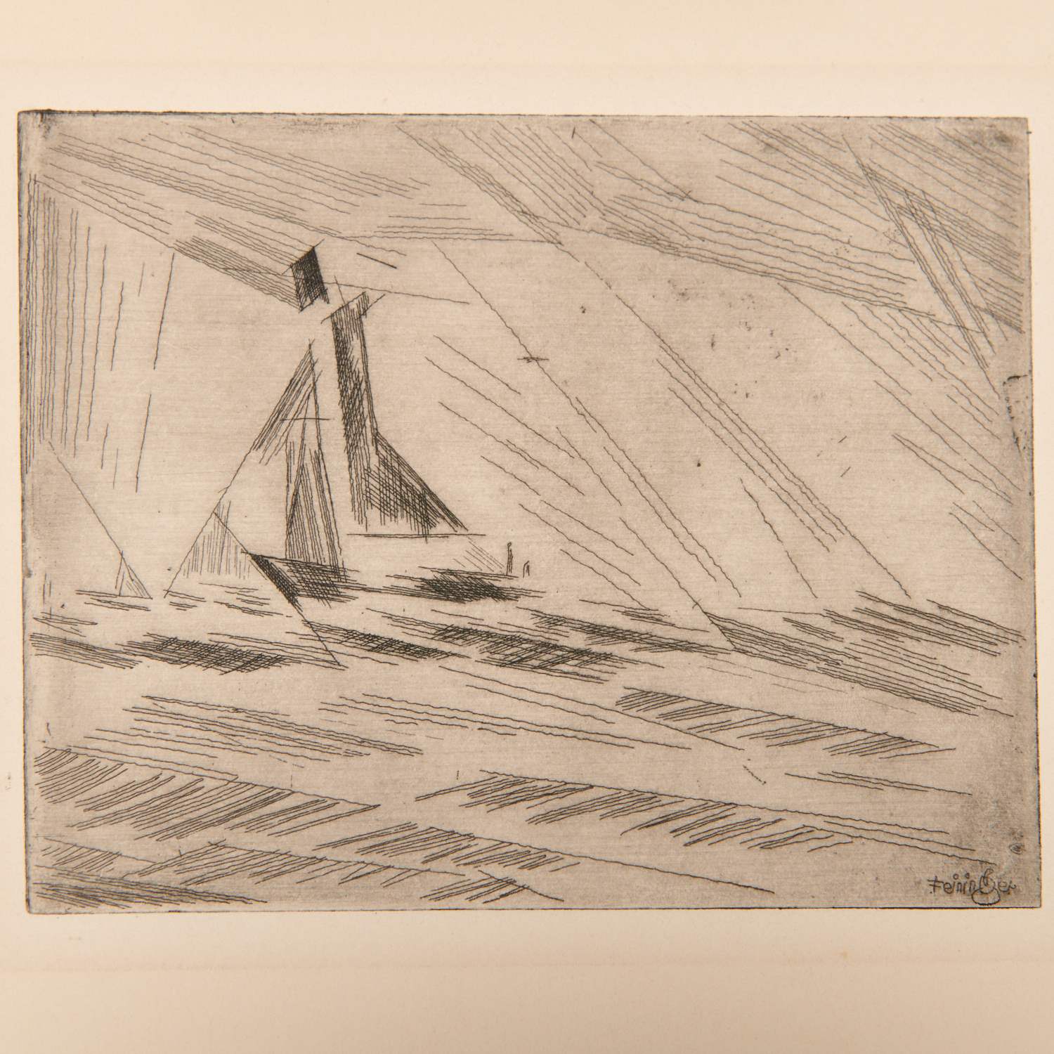 LYONEL FEININGER, ETCHING, 1917