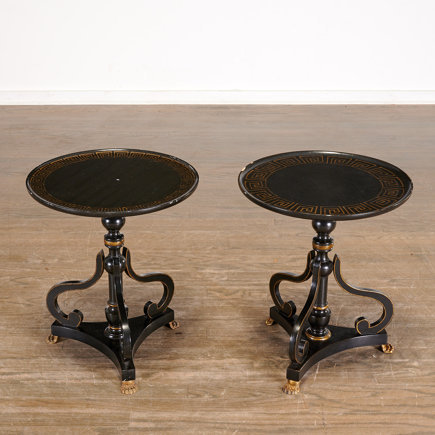 PAIR REGENCY STYLE BLACK LACQUERED 2ce185