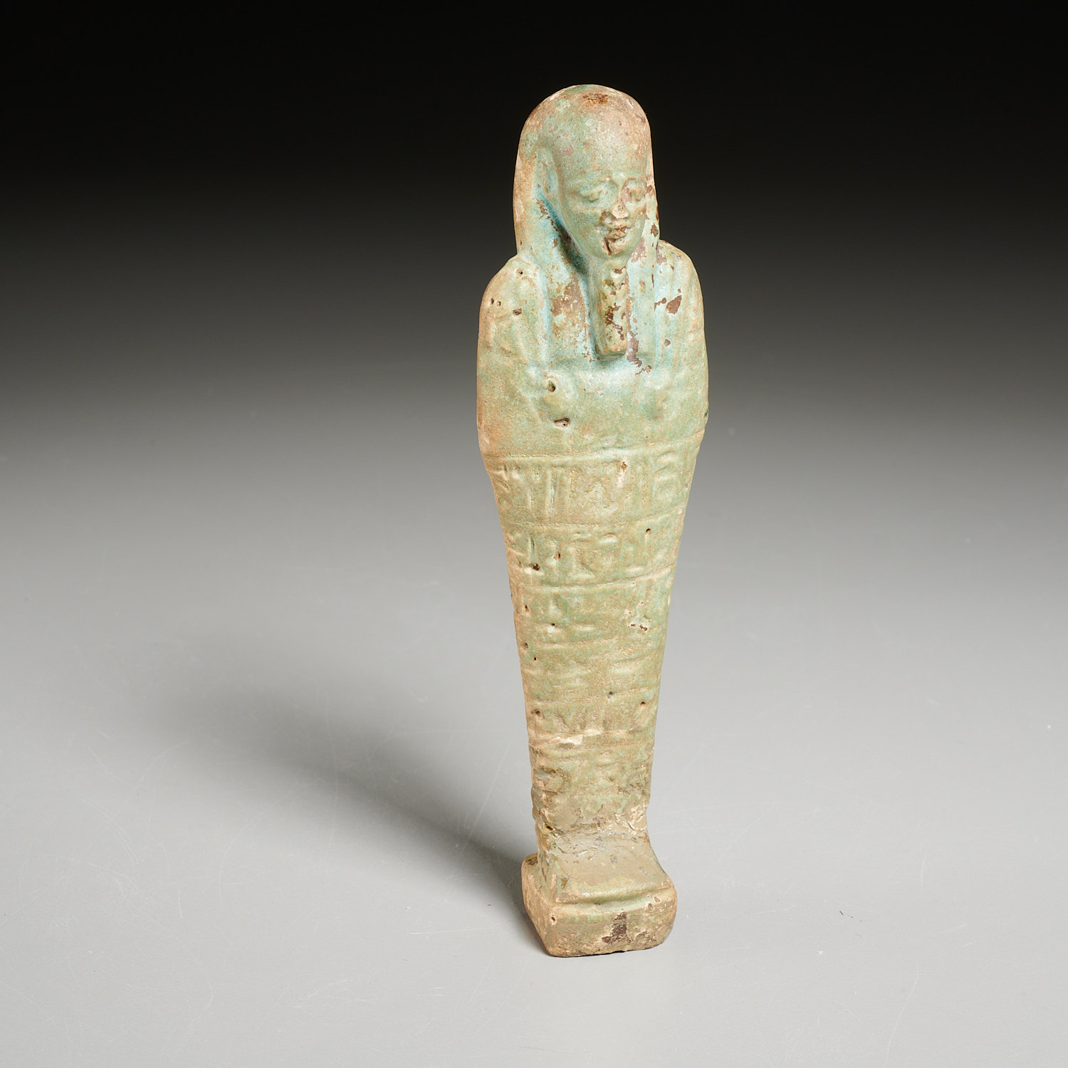 LARGE EGYPTIAN FAIENCE USHABTI, EX-MUSEUM