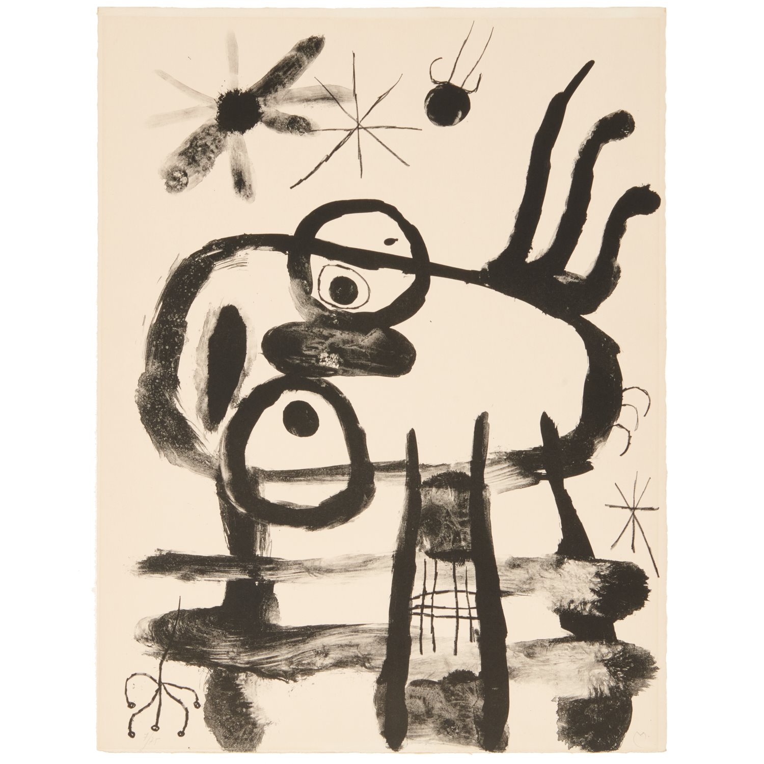 JOAN MIRO B W LITHOGRAPH 1961 2ce1a7