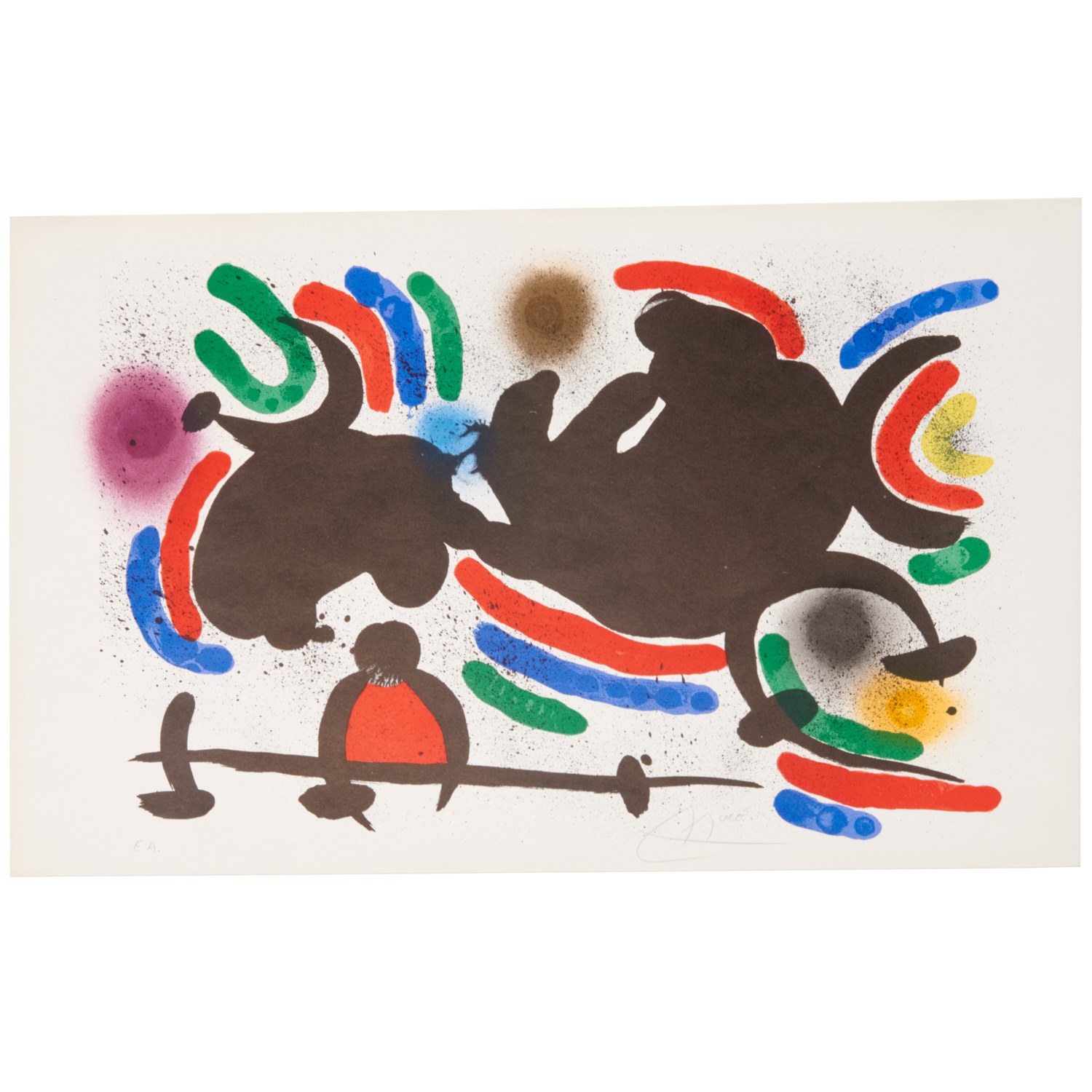 JOAN MIRO, COLOR LITHOGRAPH, 1972