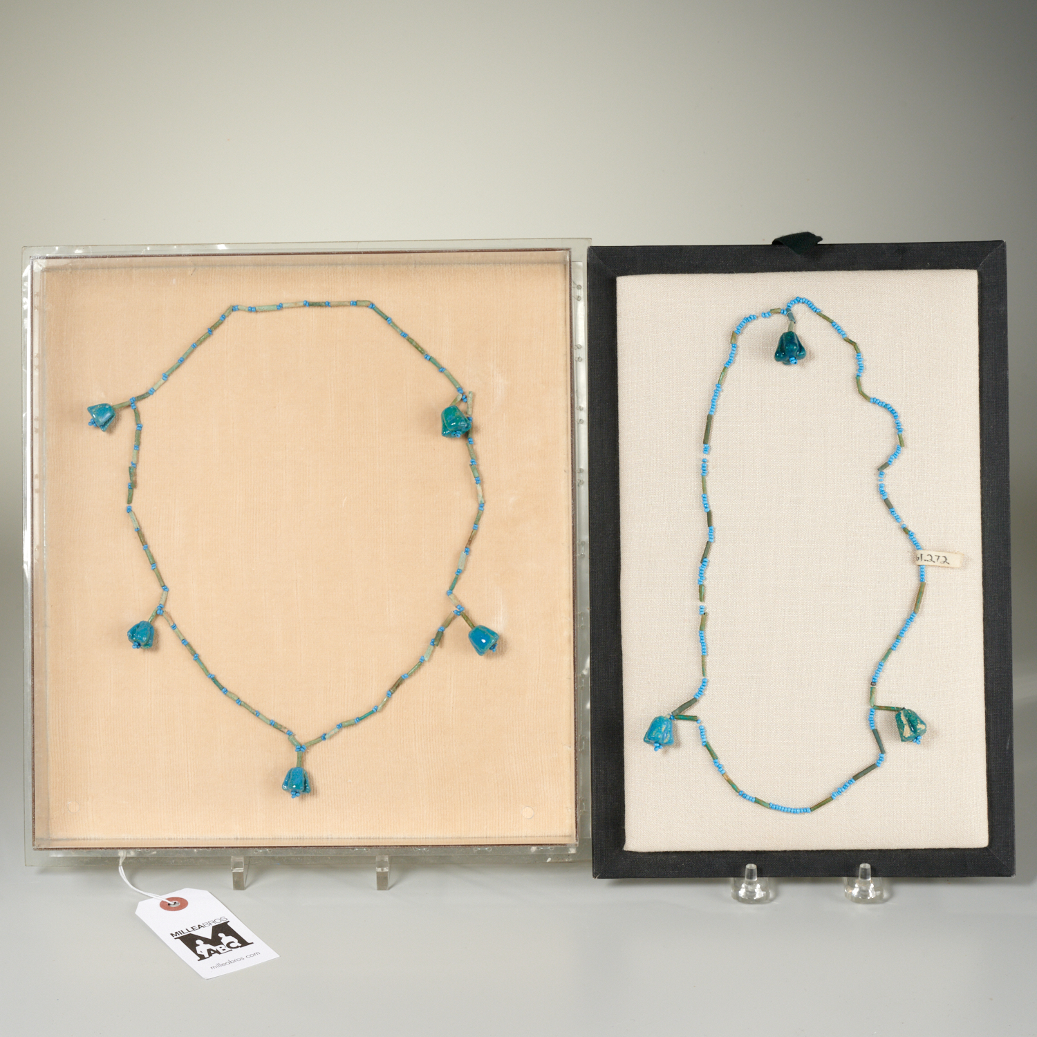 PAIR ANCIENT EGYPTIAN FAIENCE BEADED 2ce1c9