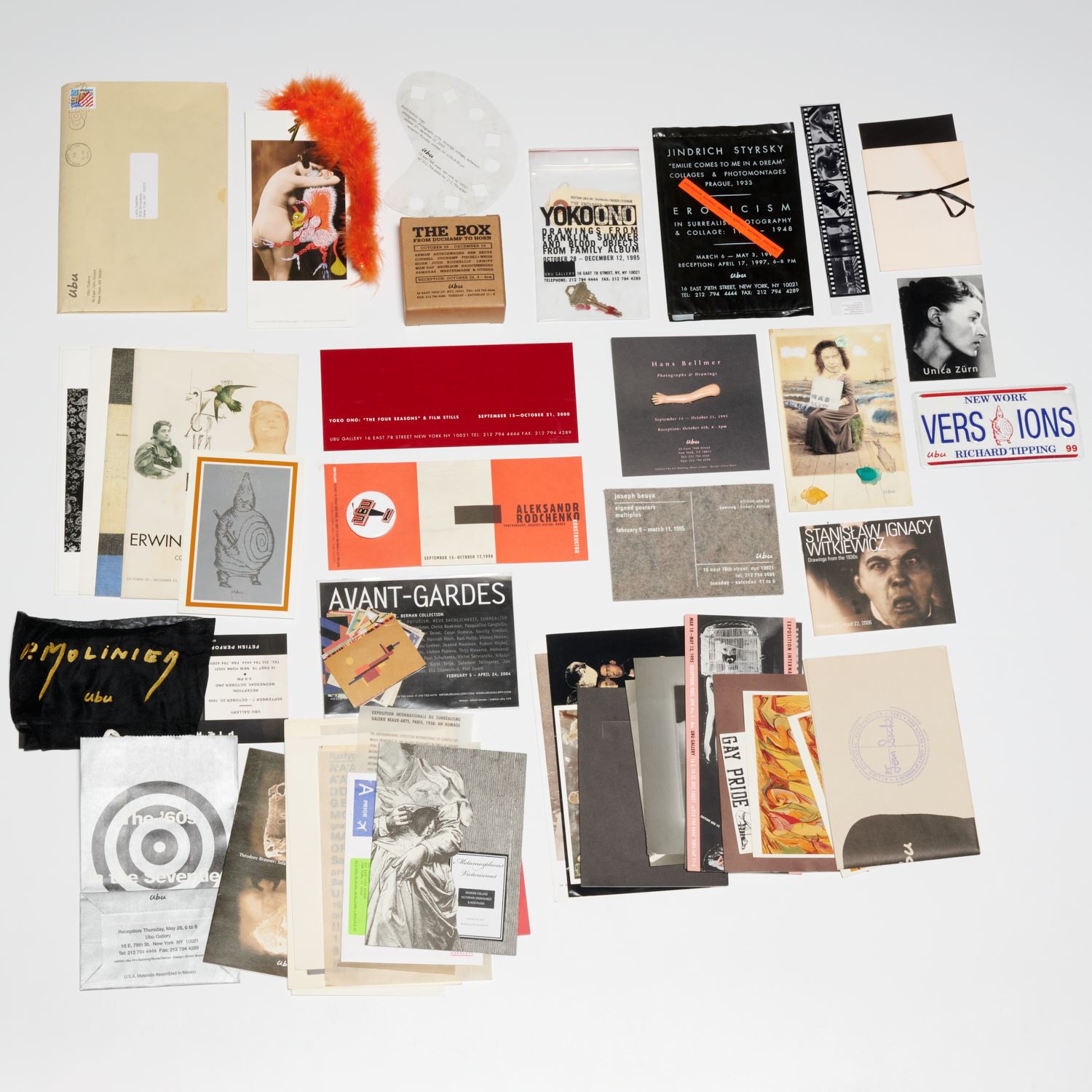 COLLECTION OF UBU GALLERY INVITES,