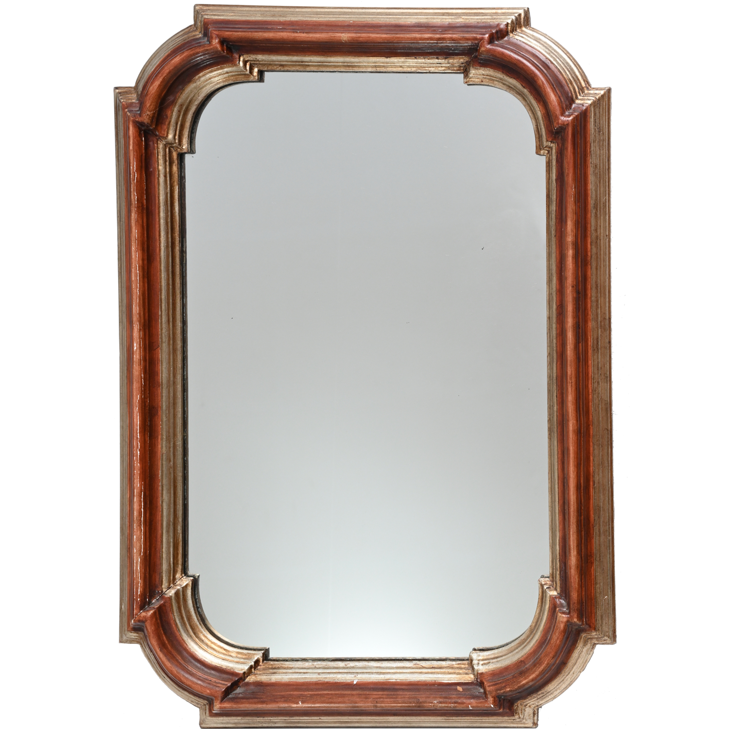 DESIGNER SILVERED WOOD WALL MIRROR 2ce1fb