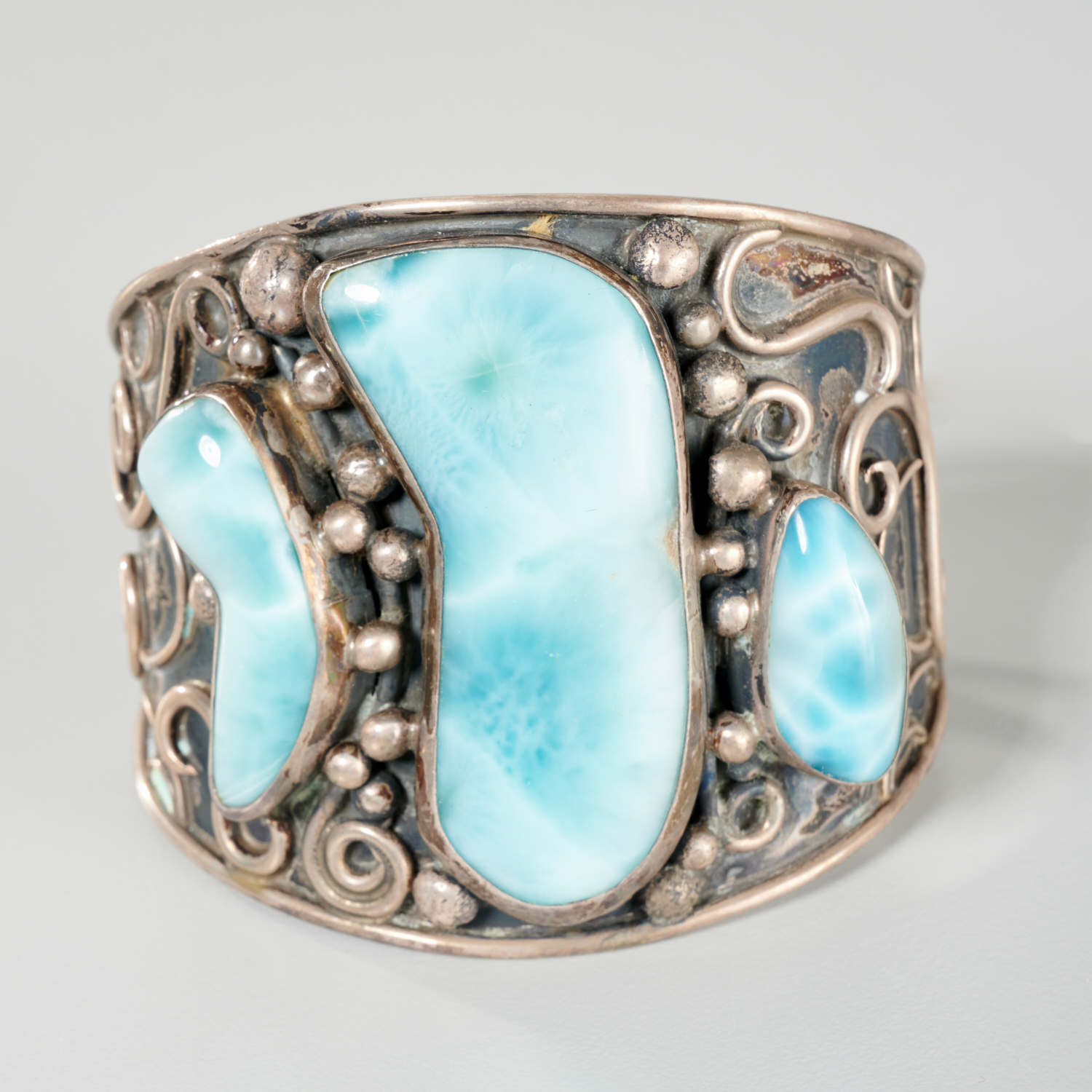 ARTISAN SILVER AND LARIMAR CUFF 2ce2c1