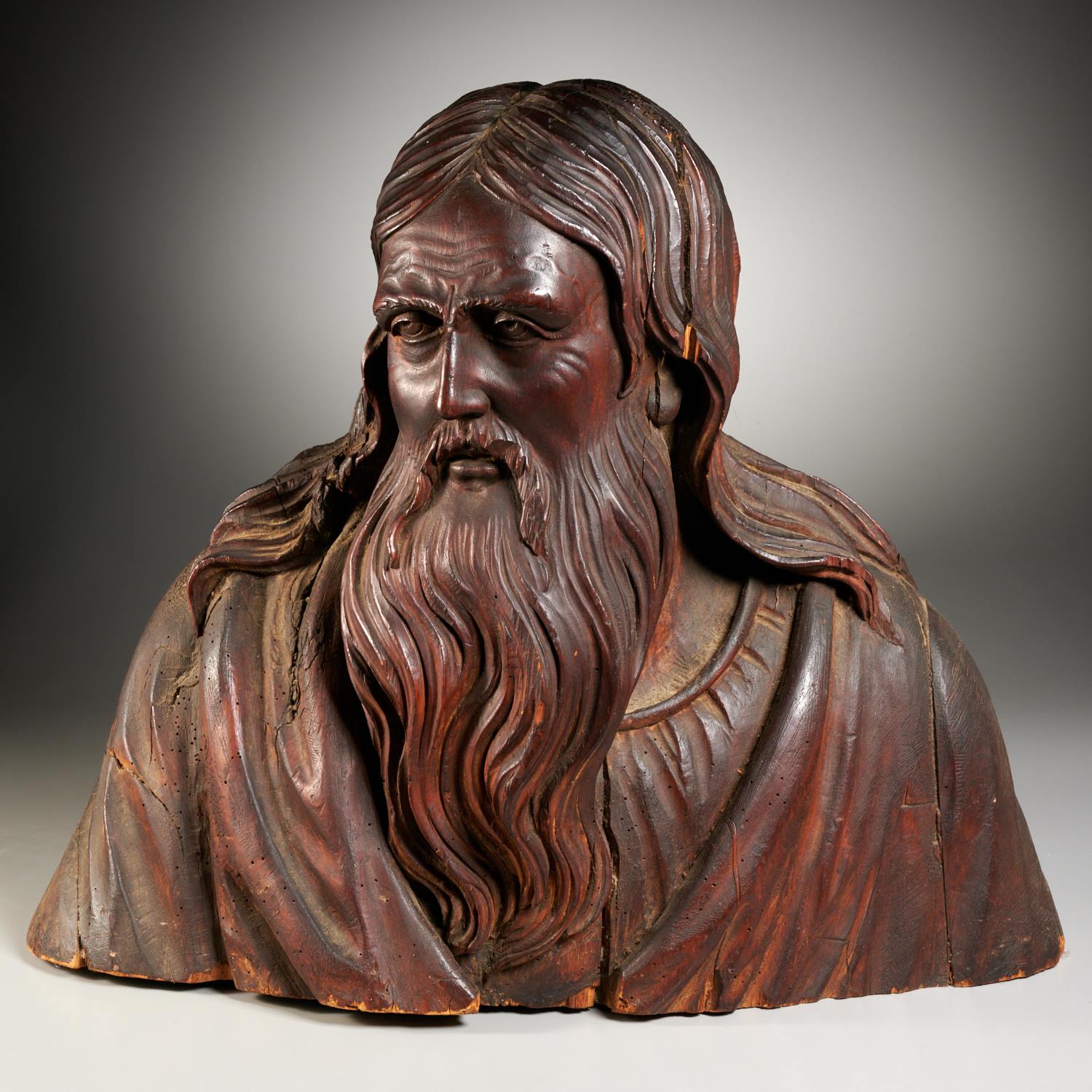 LIFE SIZE CONTINENTAL WOOD BUST 2ce314