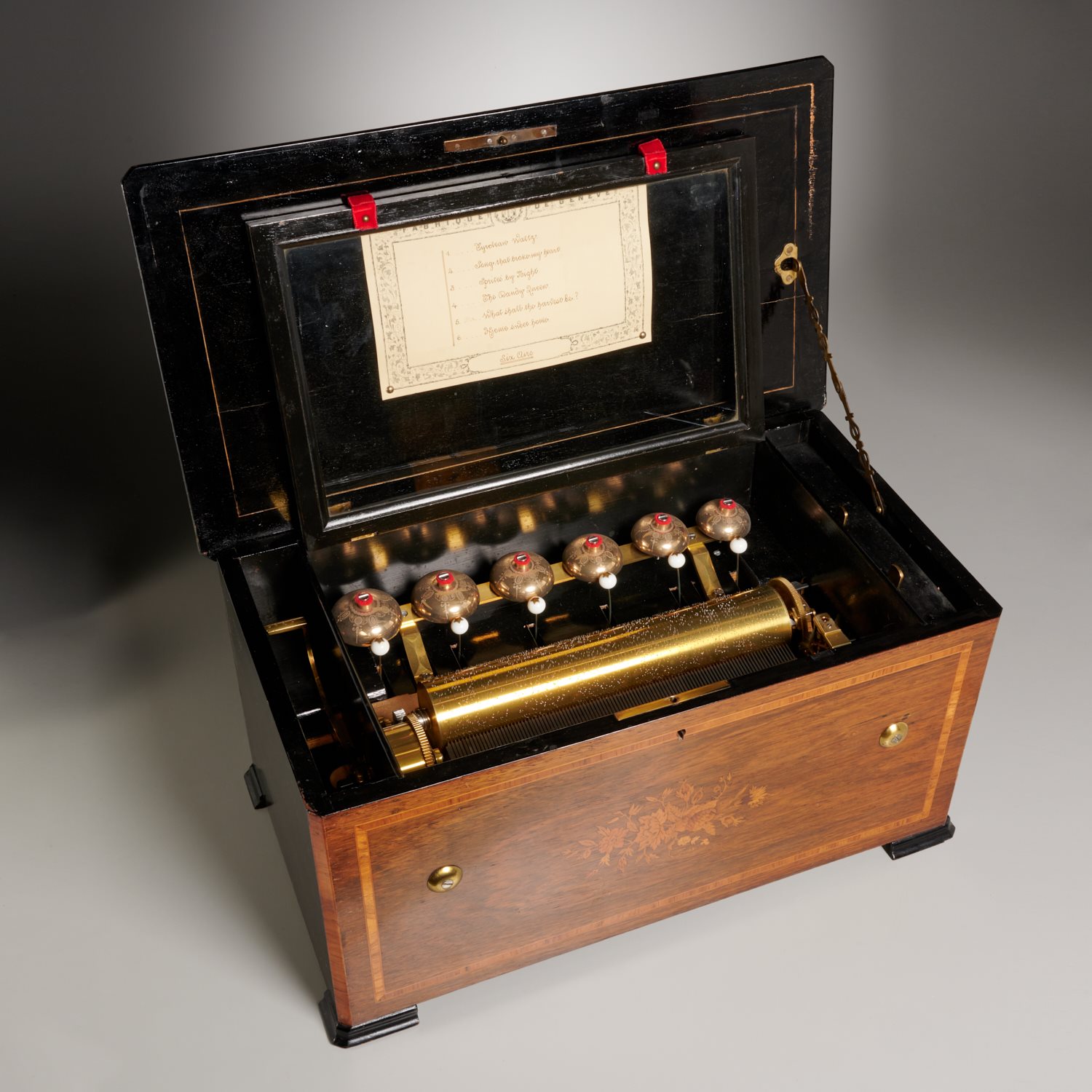 SWISS SIX-BELL CYLINDER MUSIC BOX