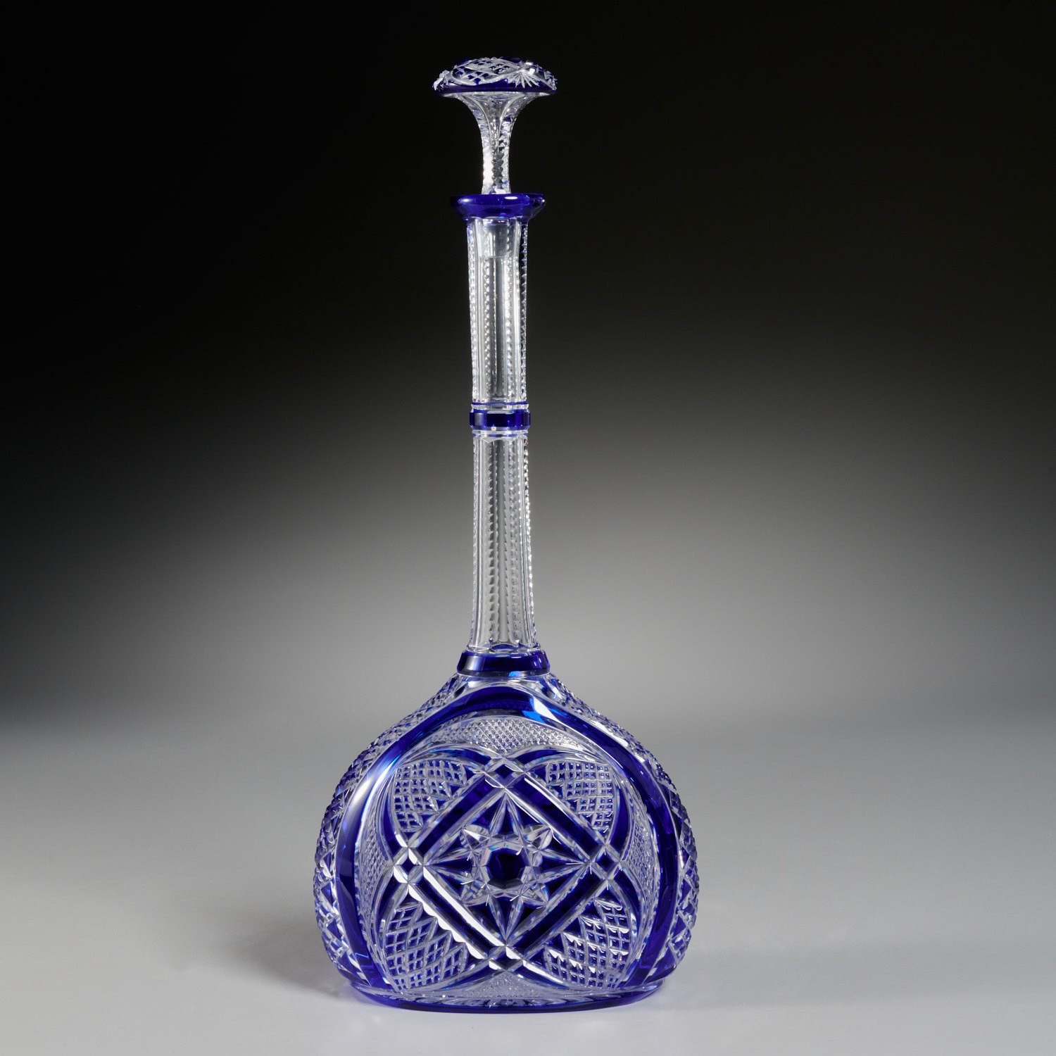 BACCARAT GLASS LONG-NECKED DECANTER