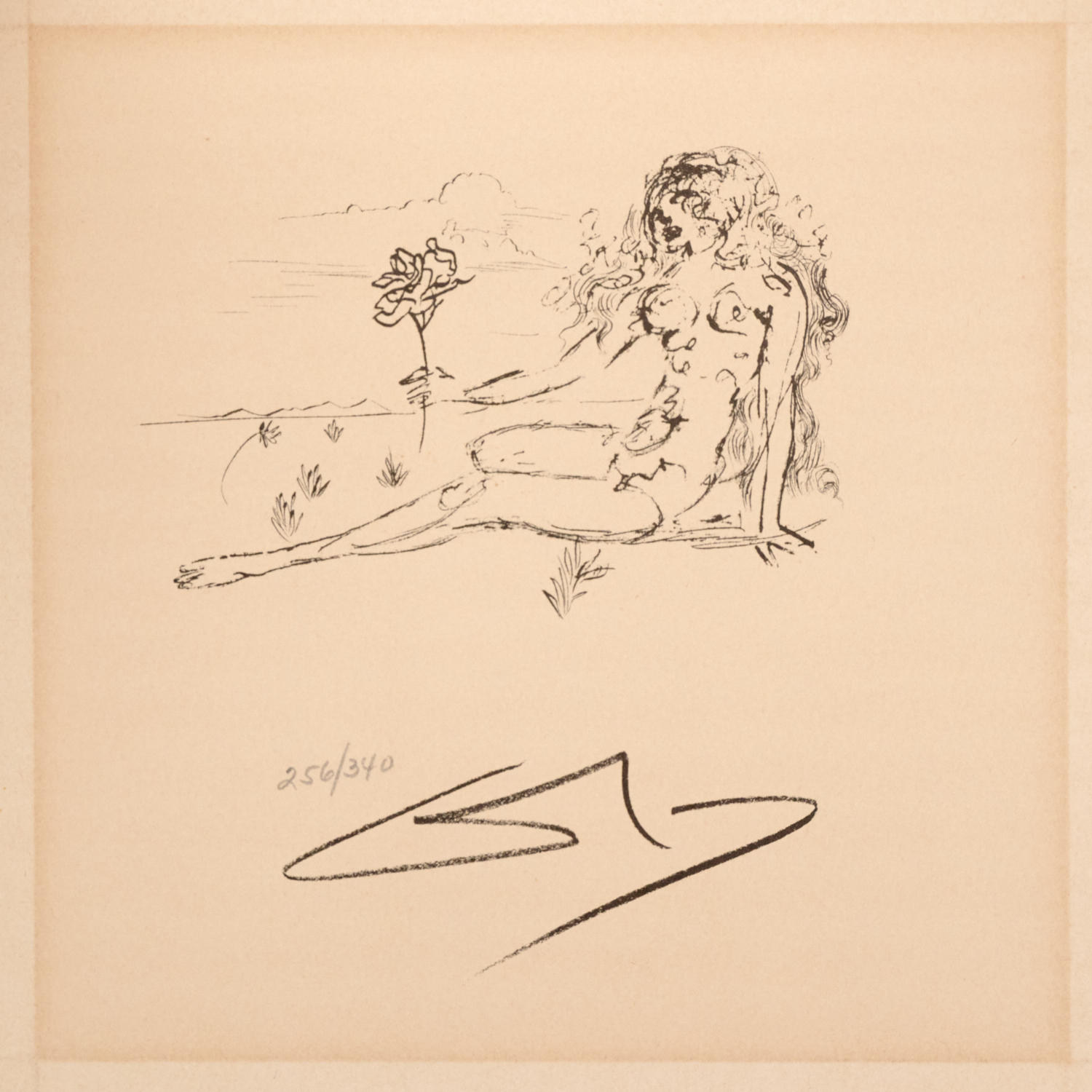 SALVADOR DALI, NUDE LITHOGRAPH