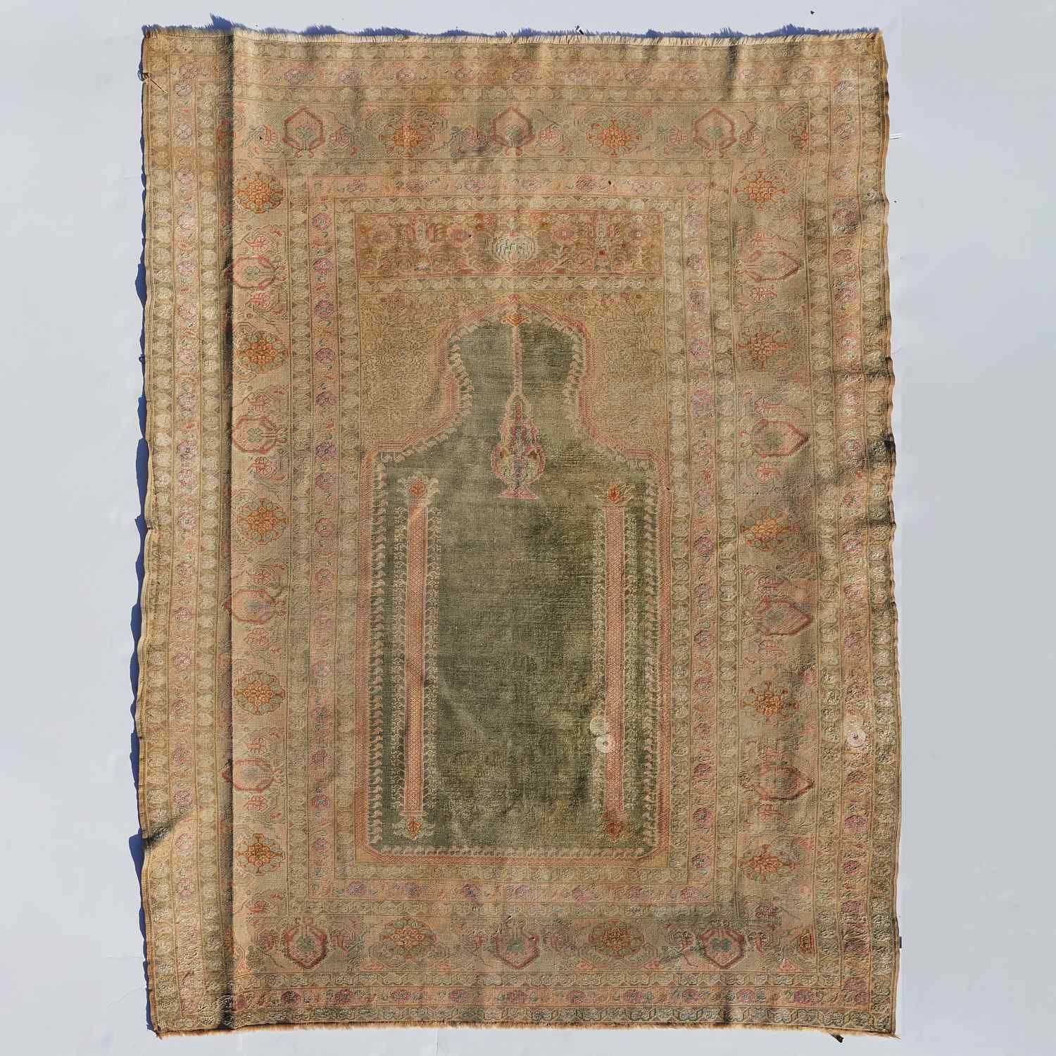 TURKISH SILK PRAYER RUG late 19th 2ce395