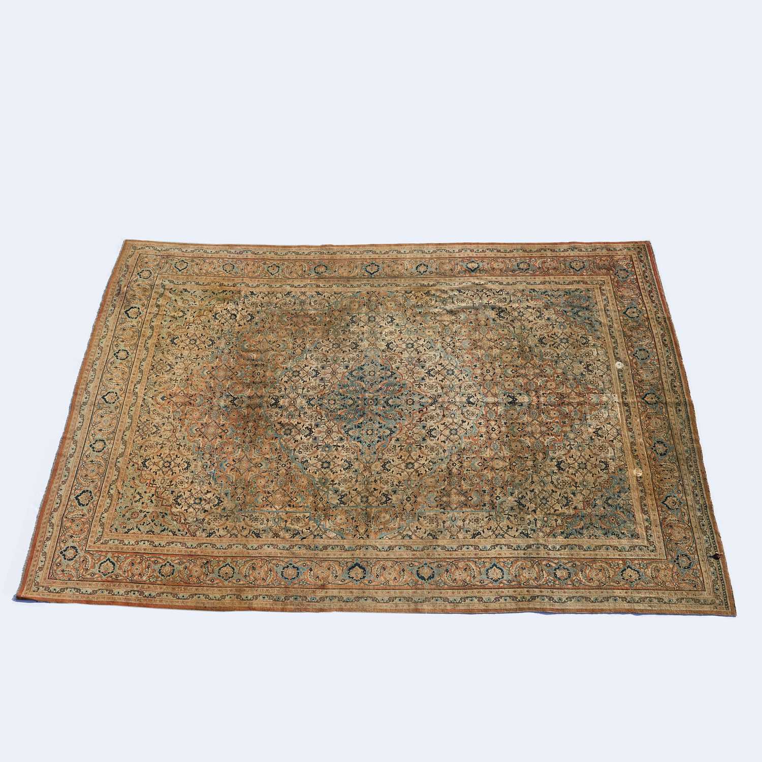 FINE AND LARGE ANTIQUE TABRIZ CARPET