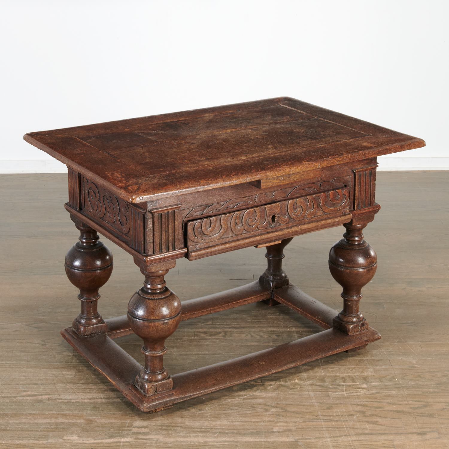 DUTCH BAROQUE OAK TAVERN TABLE