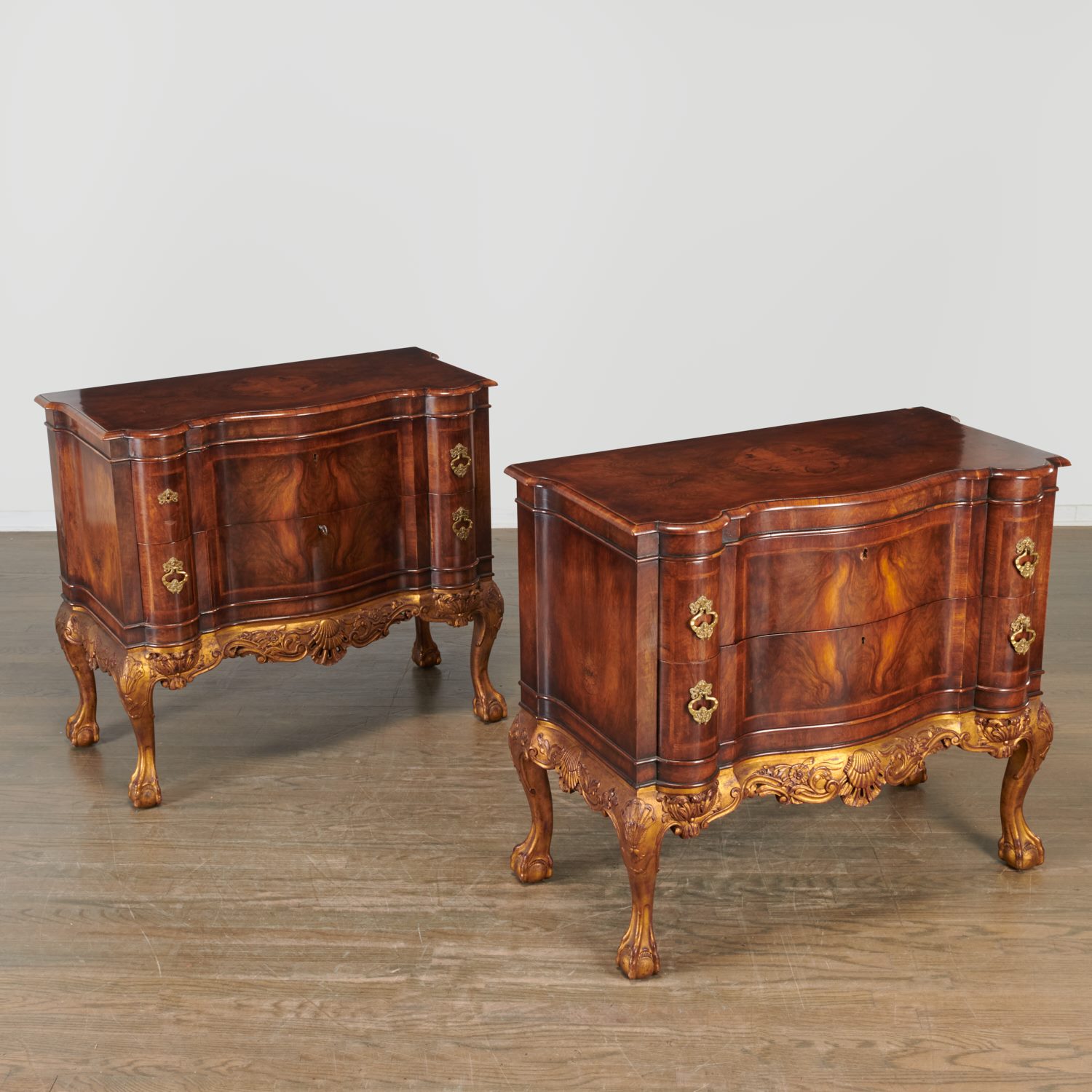 PAIR PORTUGUESE ROCOCO STYLE SERPENTINE 2ce3f2