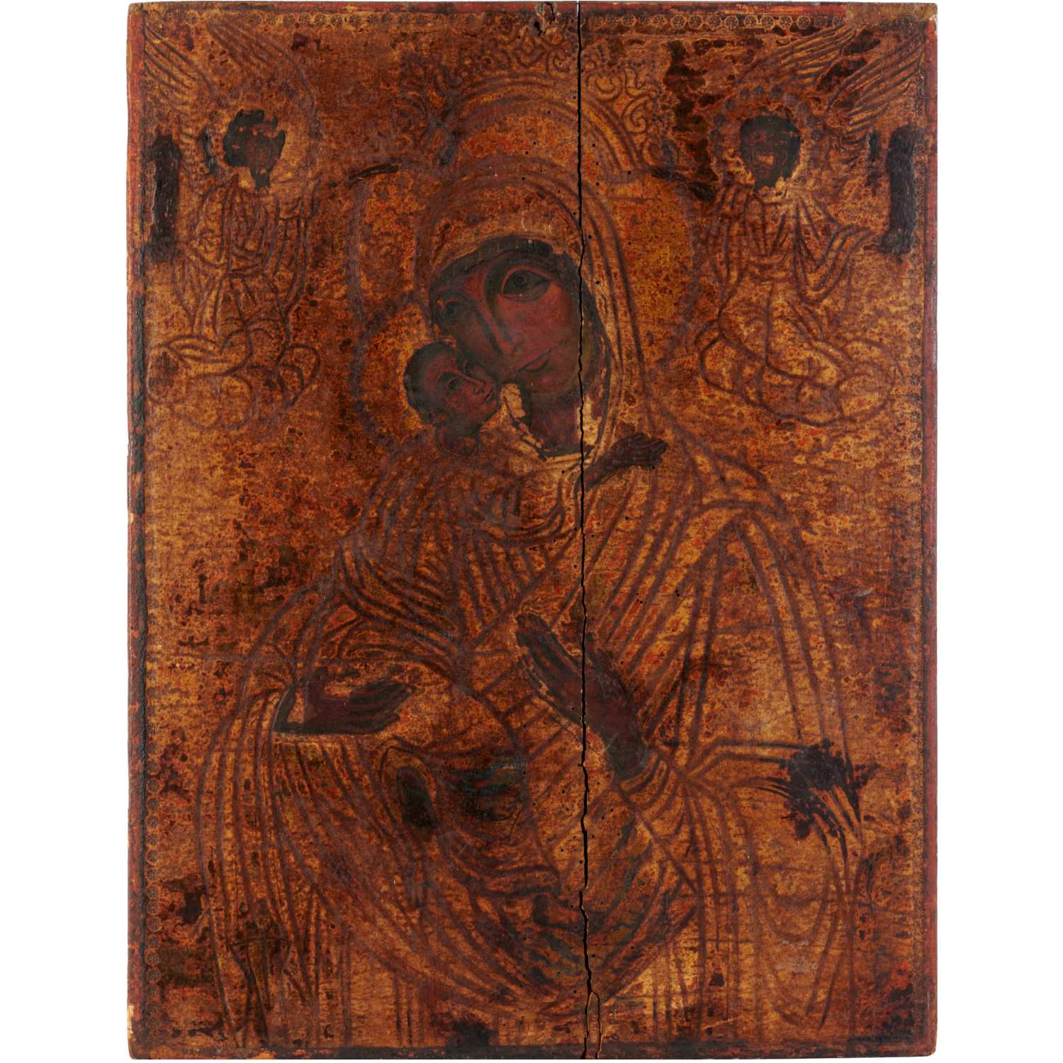 EARLY BYZANTINE STYLE ICON, MADONNA