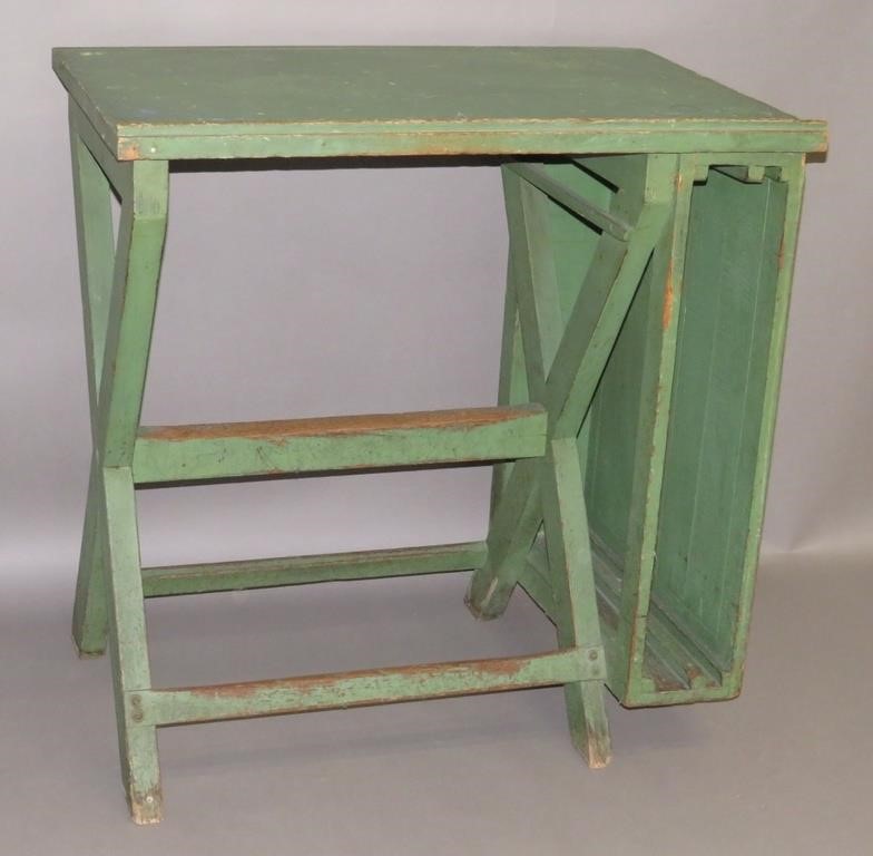 GREEN PAINTED DRAFTING TABLEca. 1905;