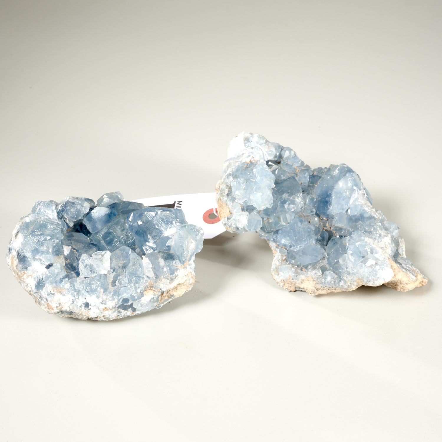 PAIR OF NATURAL BLUE GEODE QUARTZ 2ce52f