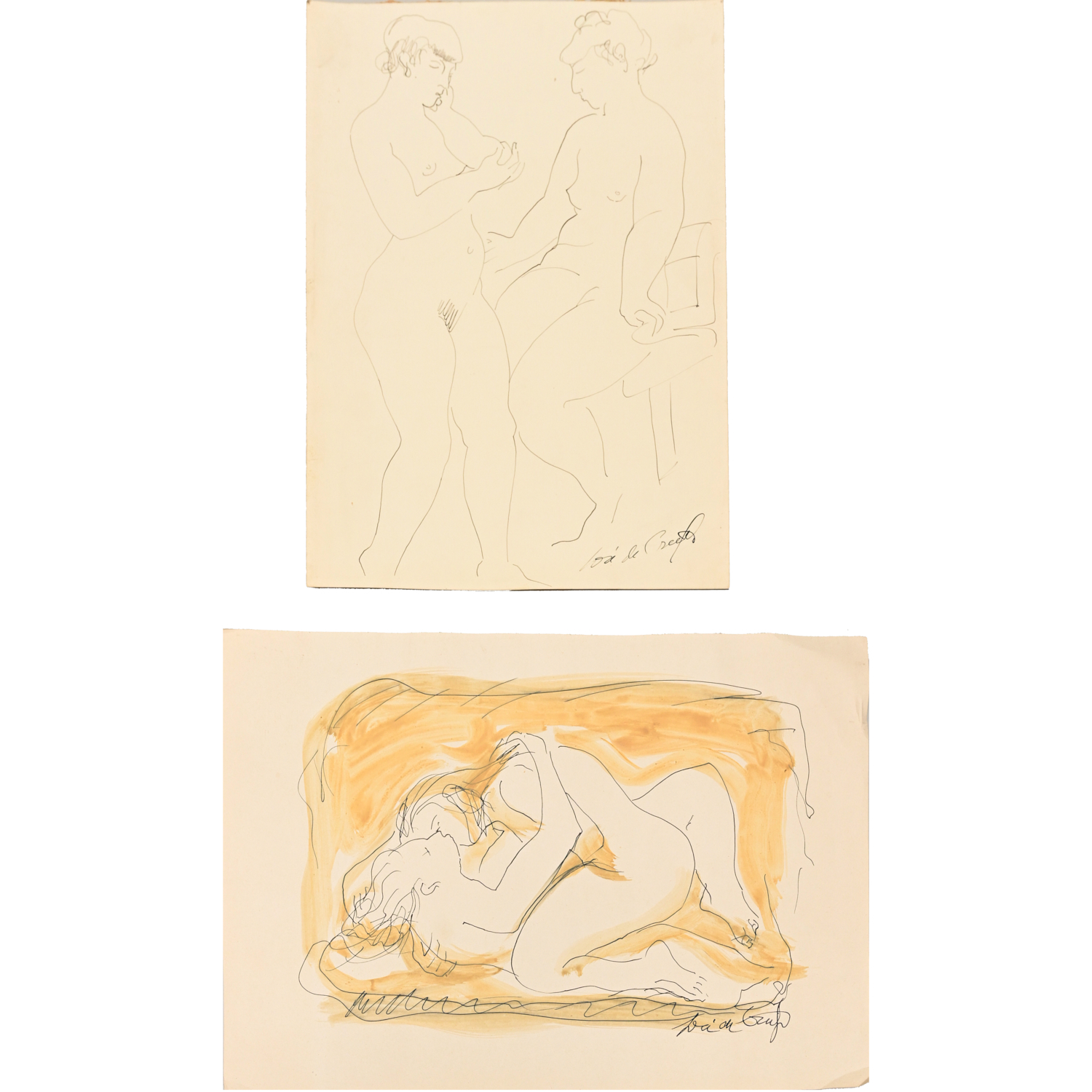 JOSE DE CREEFT 2 NUDE DRAWINGS 2ce5aa