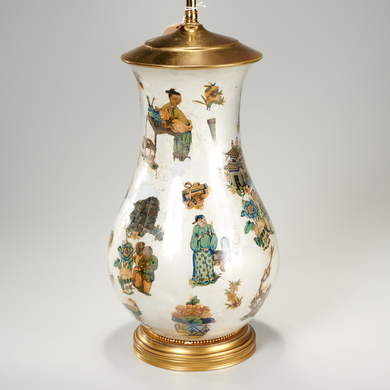 CHINOISERIE DECALOMANIA TABLE LAMP 20th